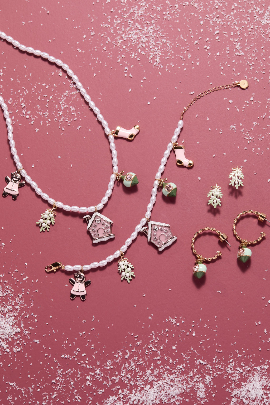 Crystal Bow & Ornament Twisted Hoop Earrings