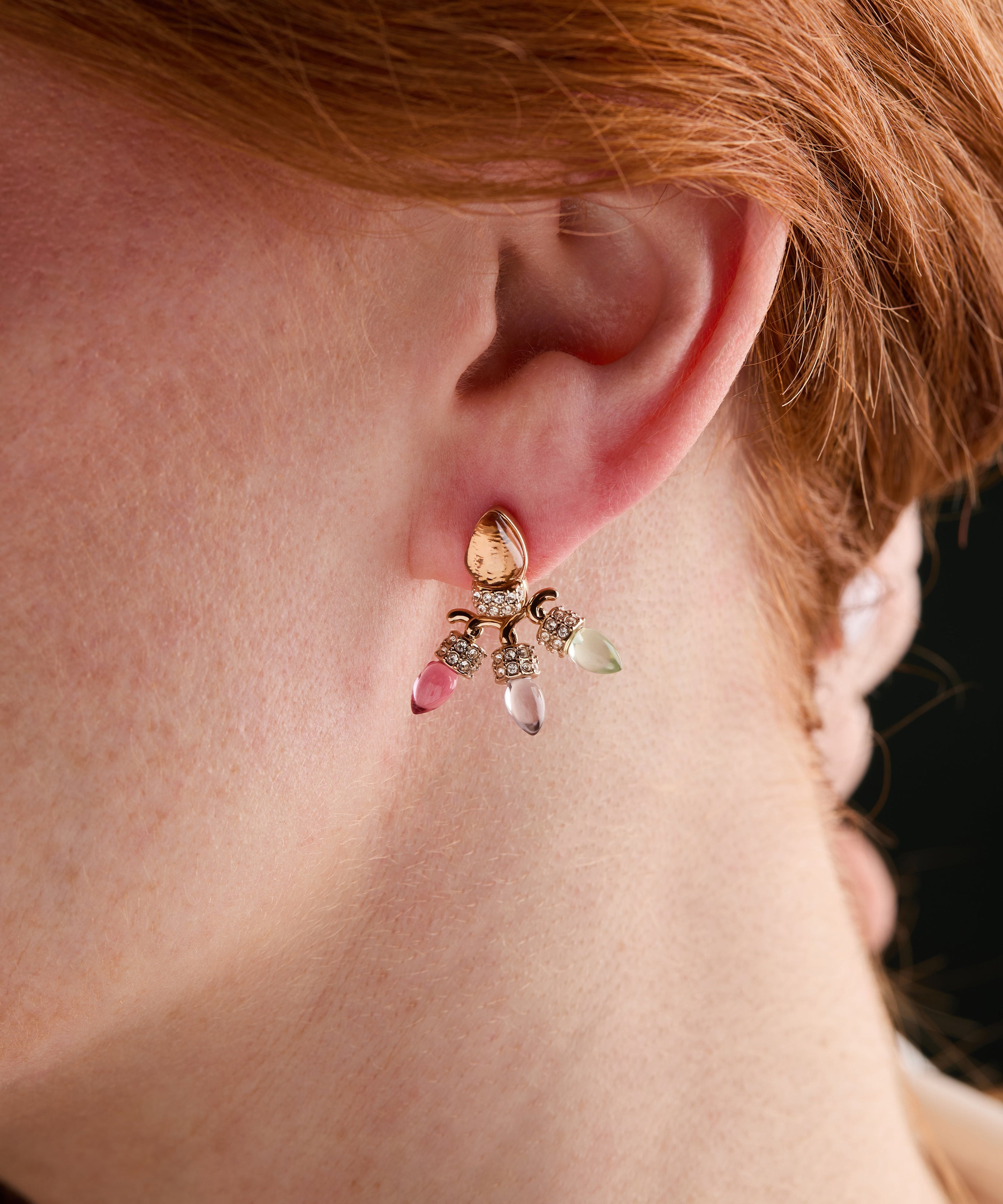 Christmas Muted Light Bulb Jacket Earrings