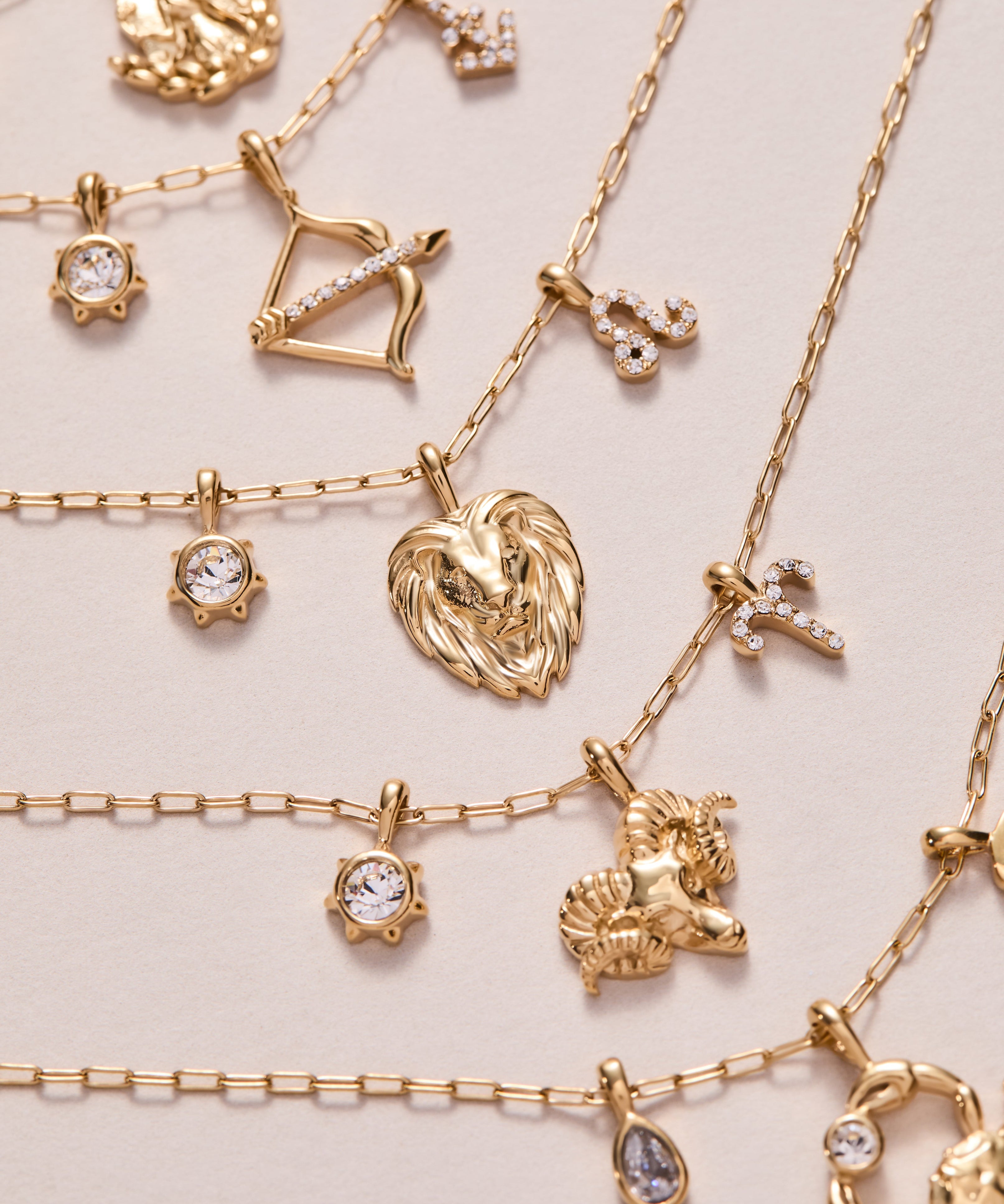 Sagittarius Zodiac Charm Cluster Necklace