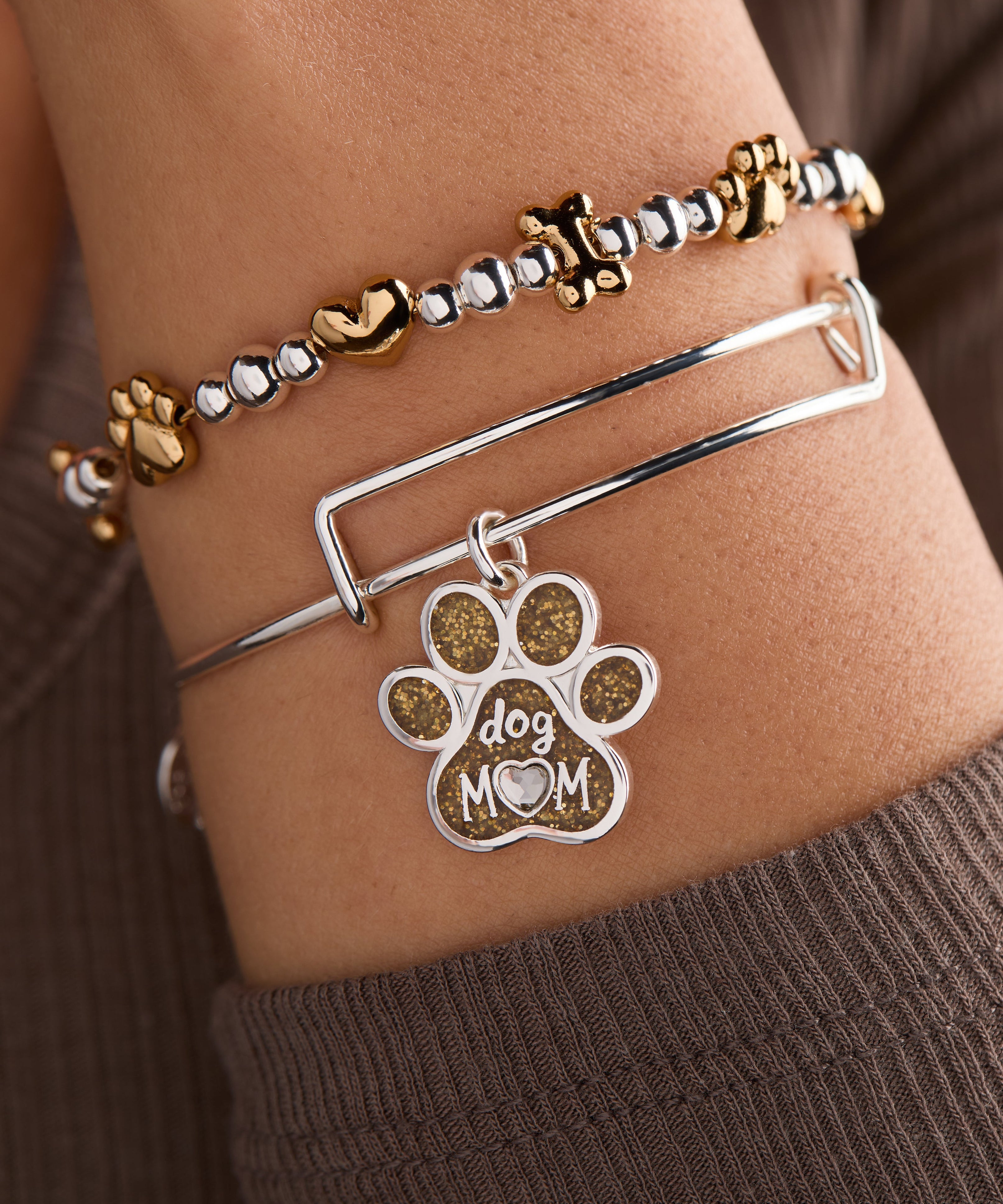Dog Mom Charm Bangle