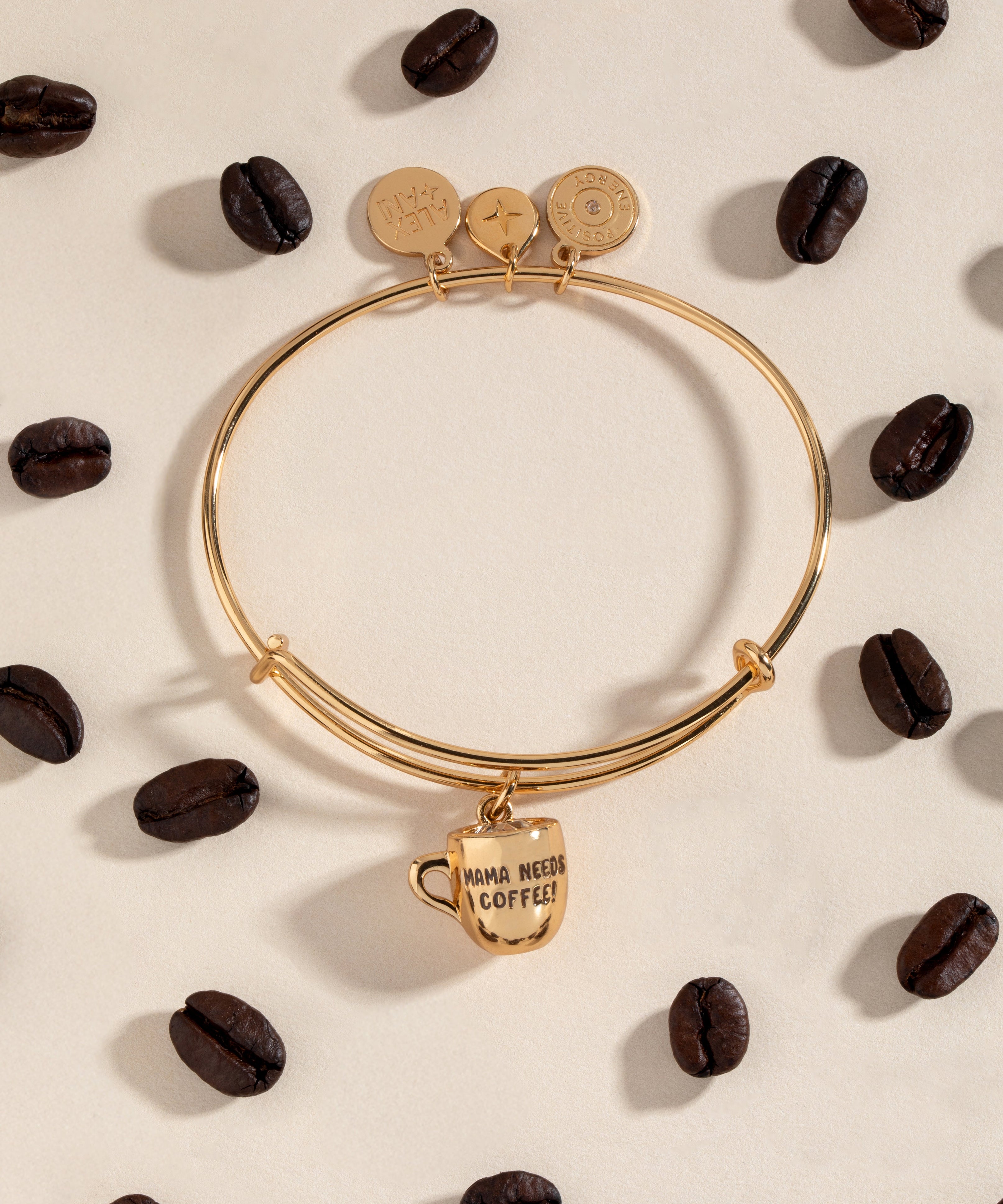 'Mama Needs Coffee' Mug Charm Bangle