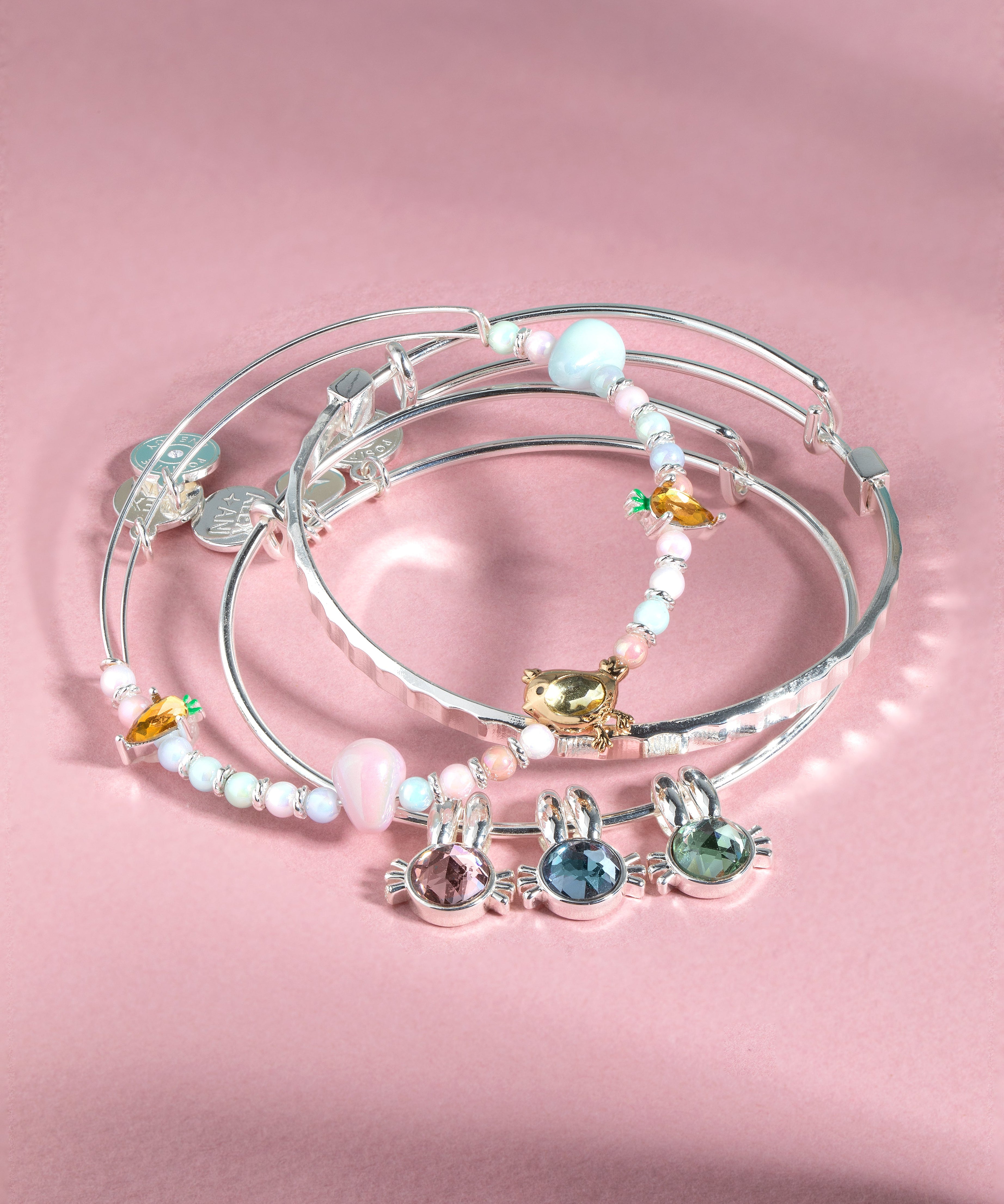 Crystal Bunny Bangles Set of 3