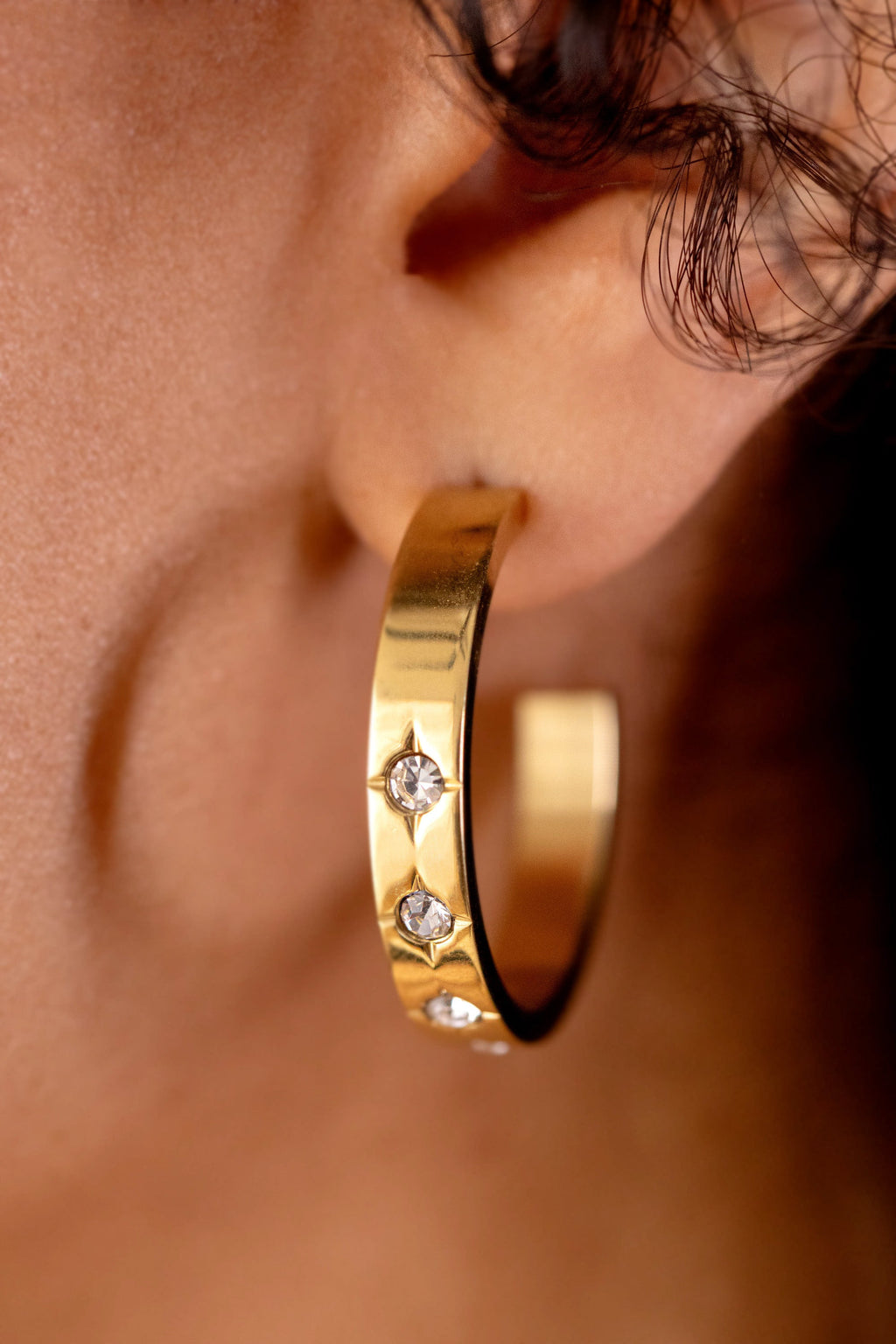 Crystal Accent Hoop