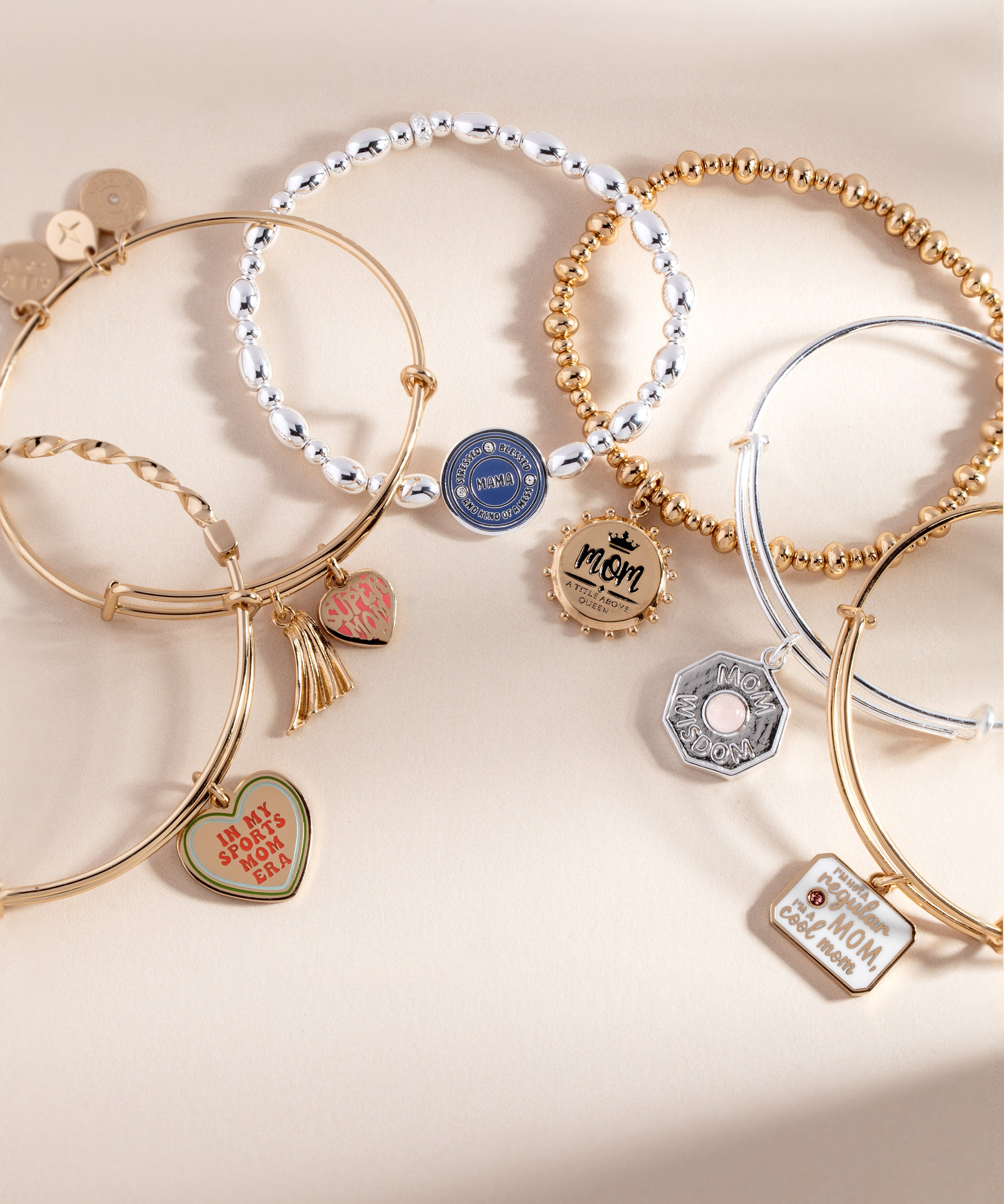 “Mama — Stressed, Blessed and Kind of a Mess” Stretch Bracelet