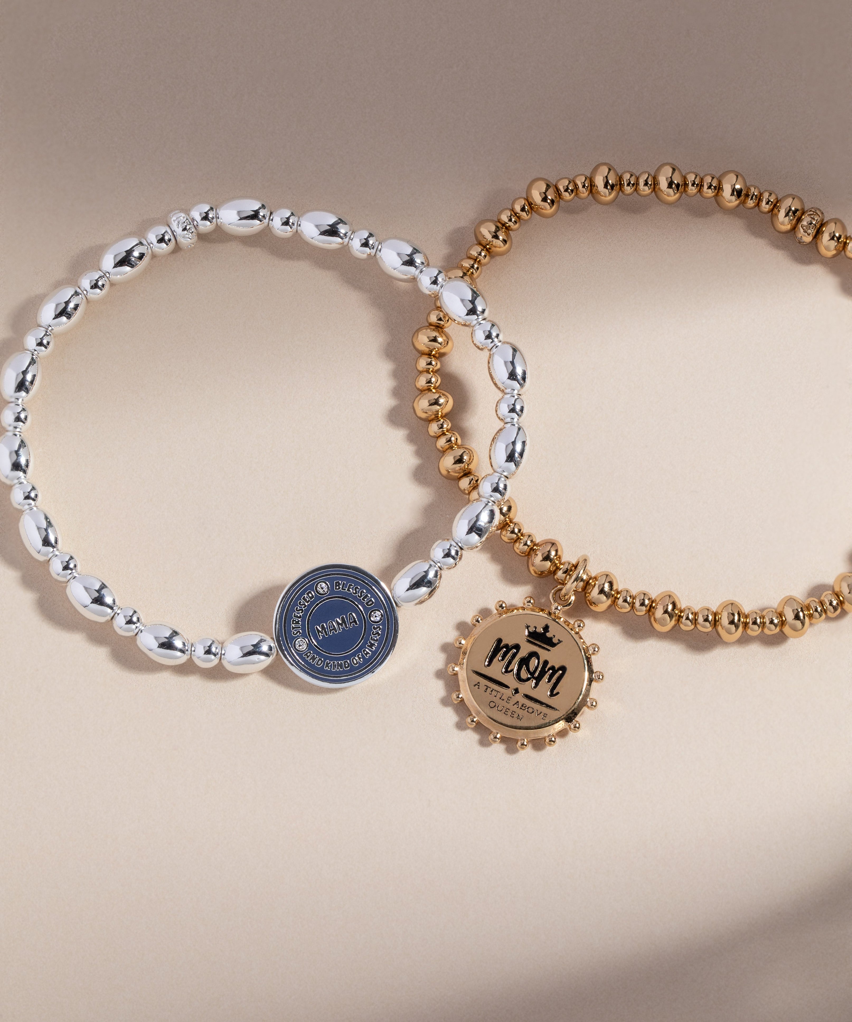 “Mama — Stressed, Blessed and Kind of a Mess” Stretch Bracelet