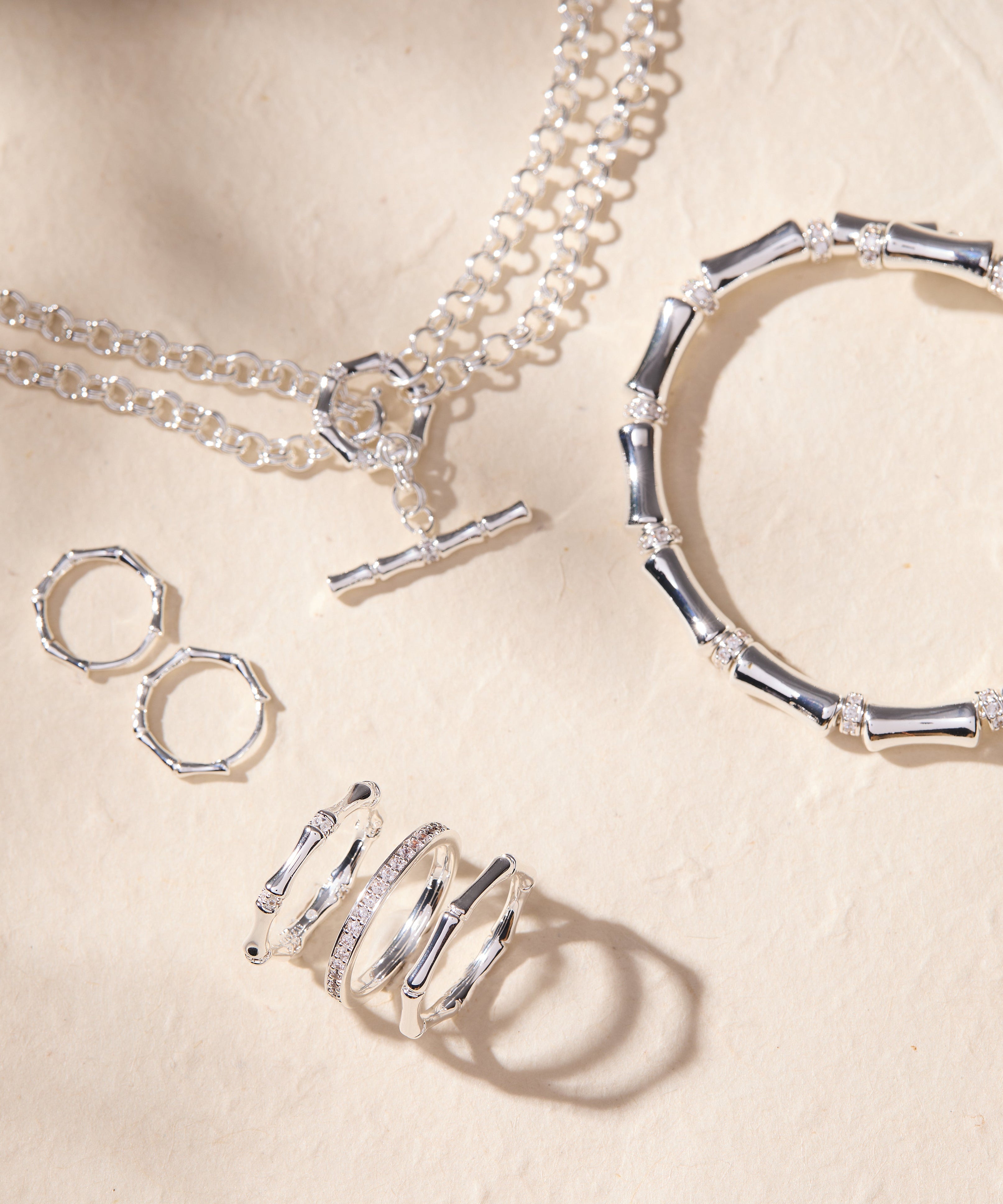 Bamboo Trio Ring Set