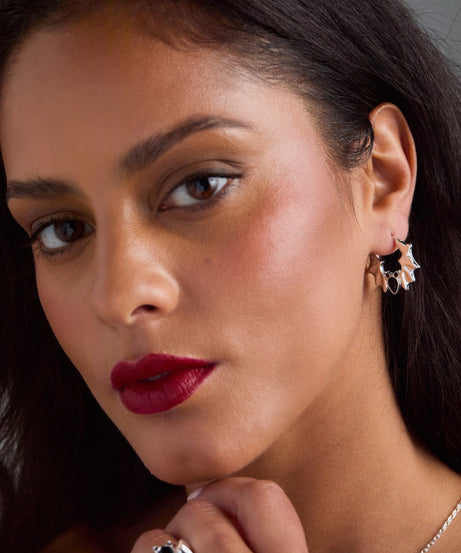 Crystal Bat Hoop Earrings