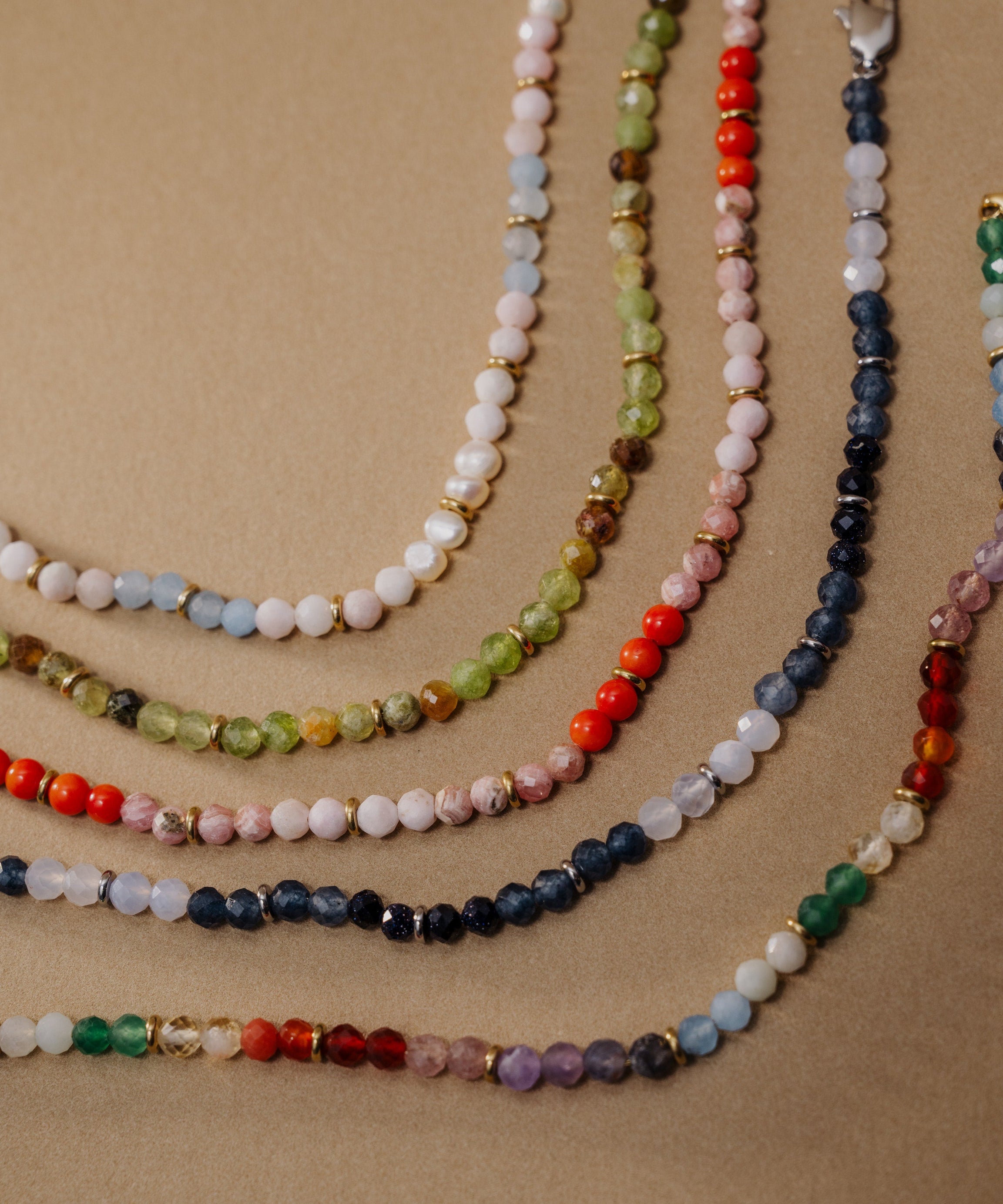 Coral Ombre Semi-Precious Beaded Anklet