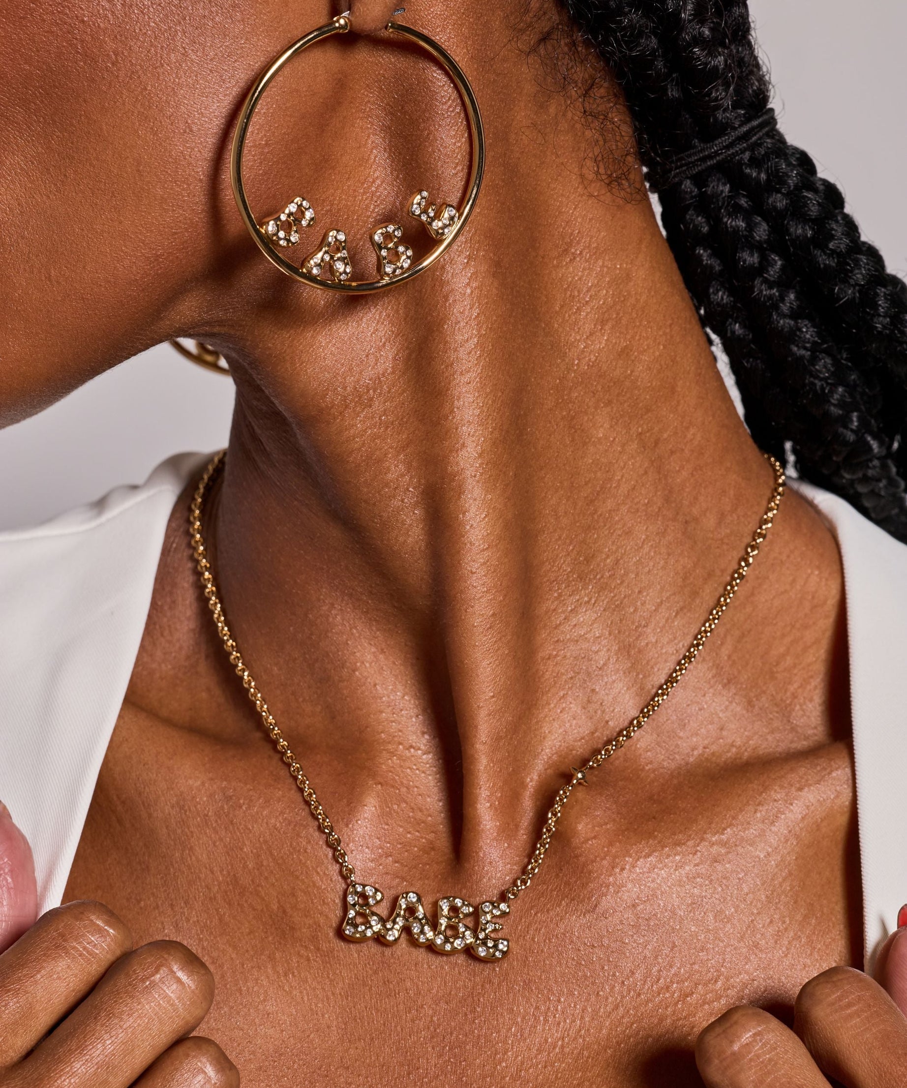 'Babe' Bubble Crystal Pendant Necklace