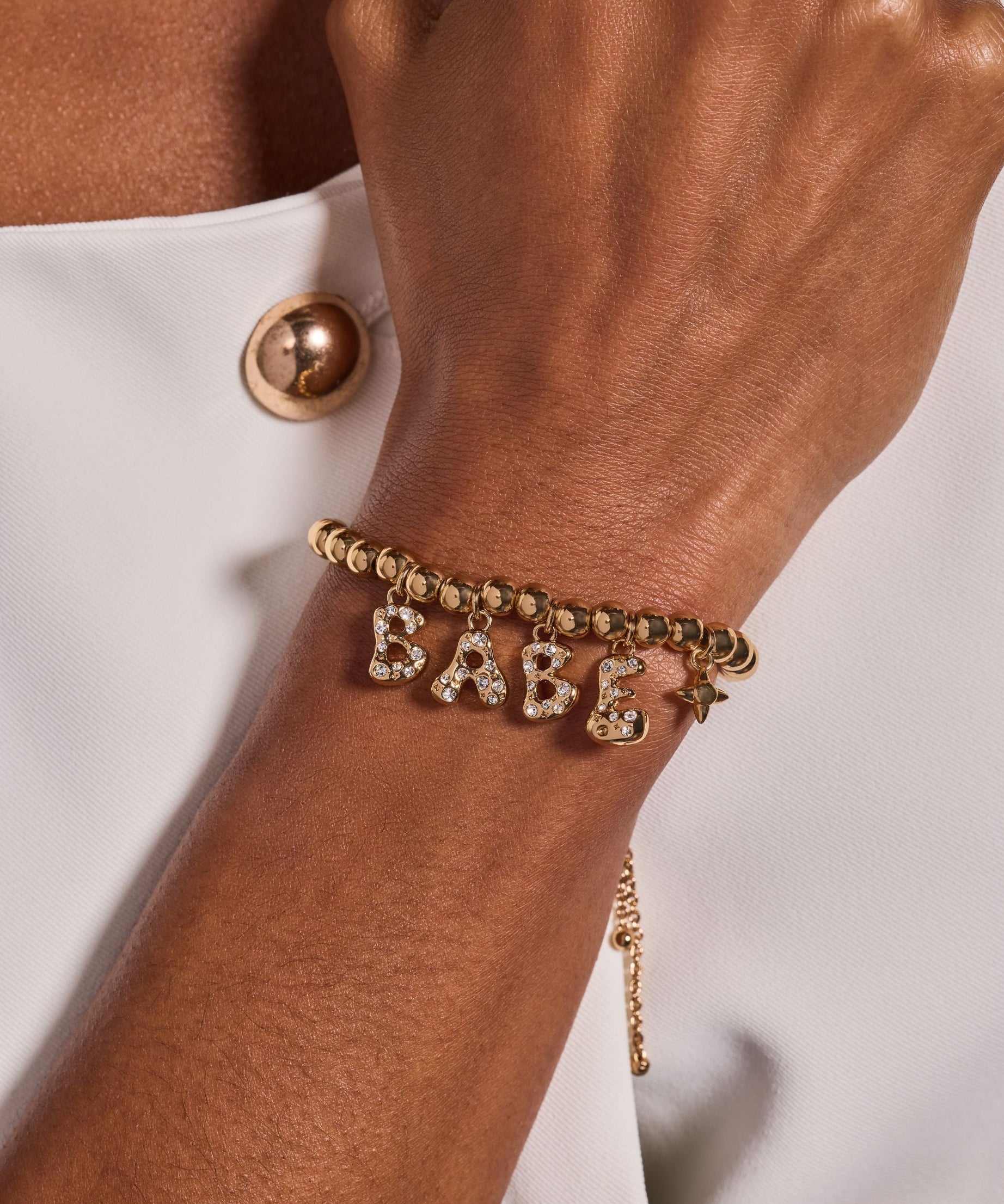 'Babe' Bubble Beaded Bolo Bracelet