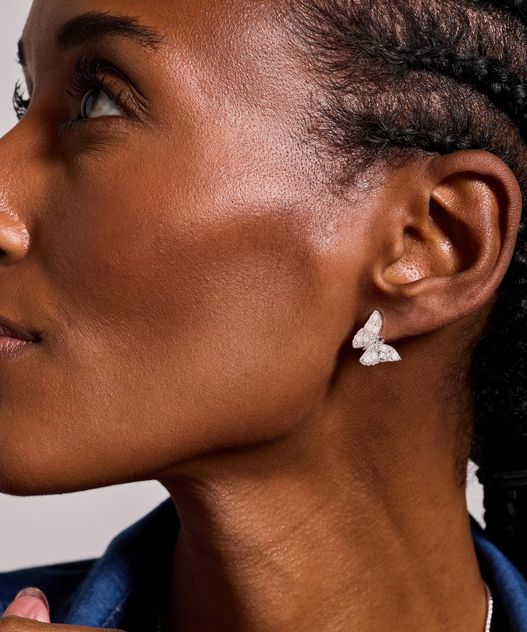 Glass Butterfly Statement Stud Earrings