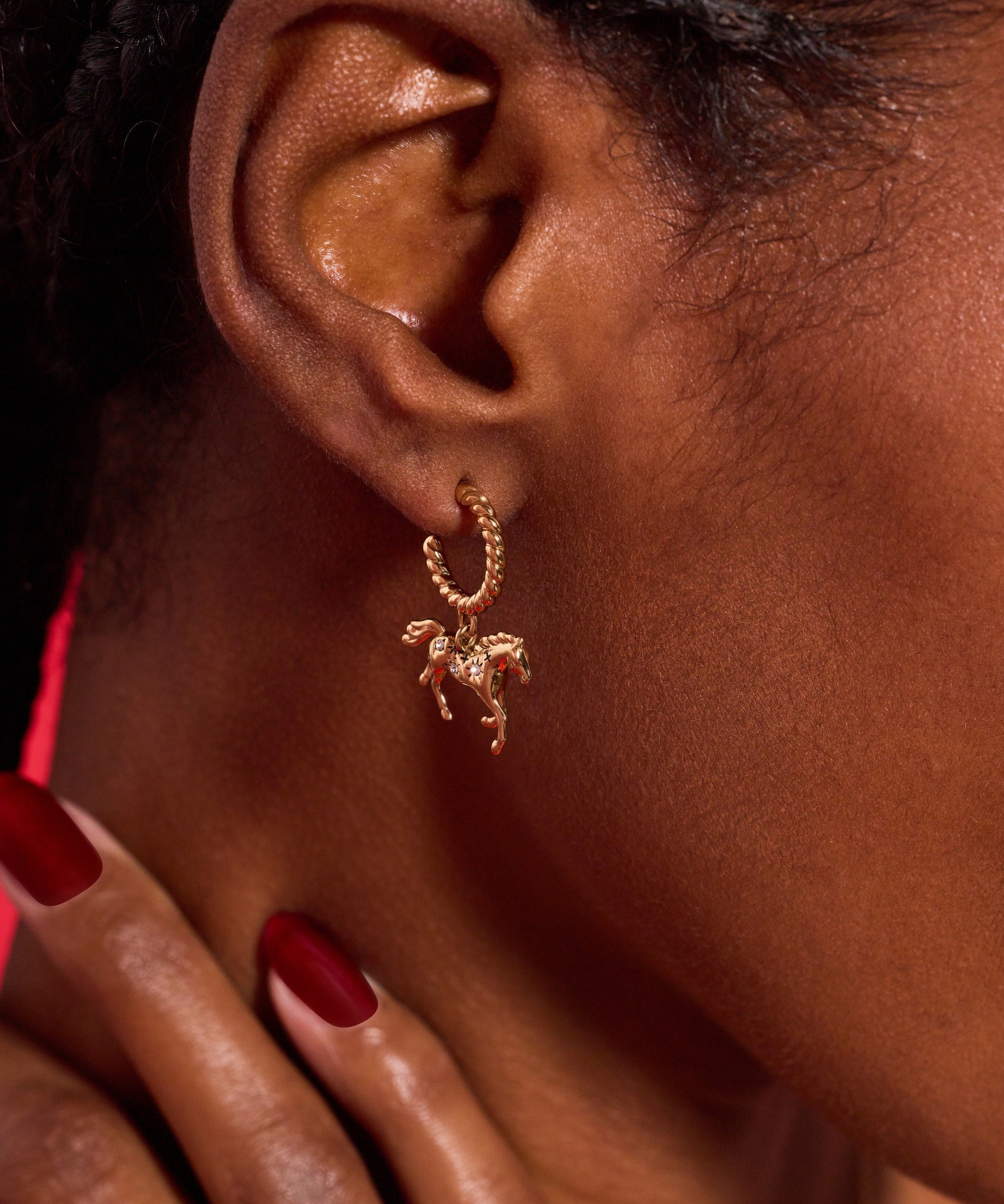 Horse Girl Huggie Hoop Earrings