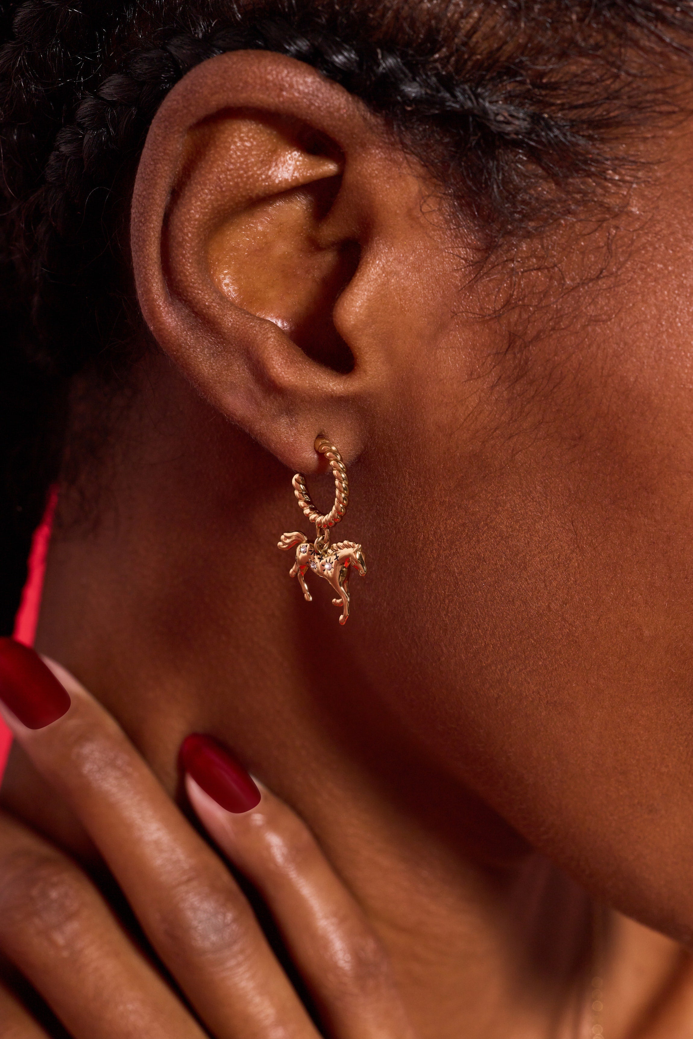 Horse Girl Huggie Hoop Earrings