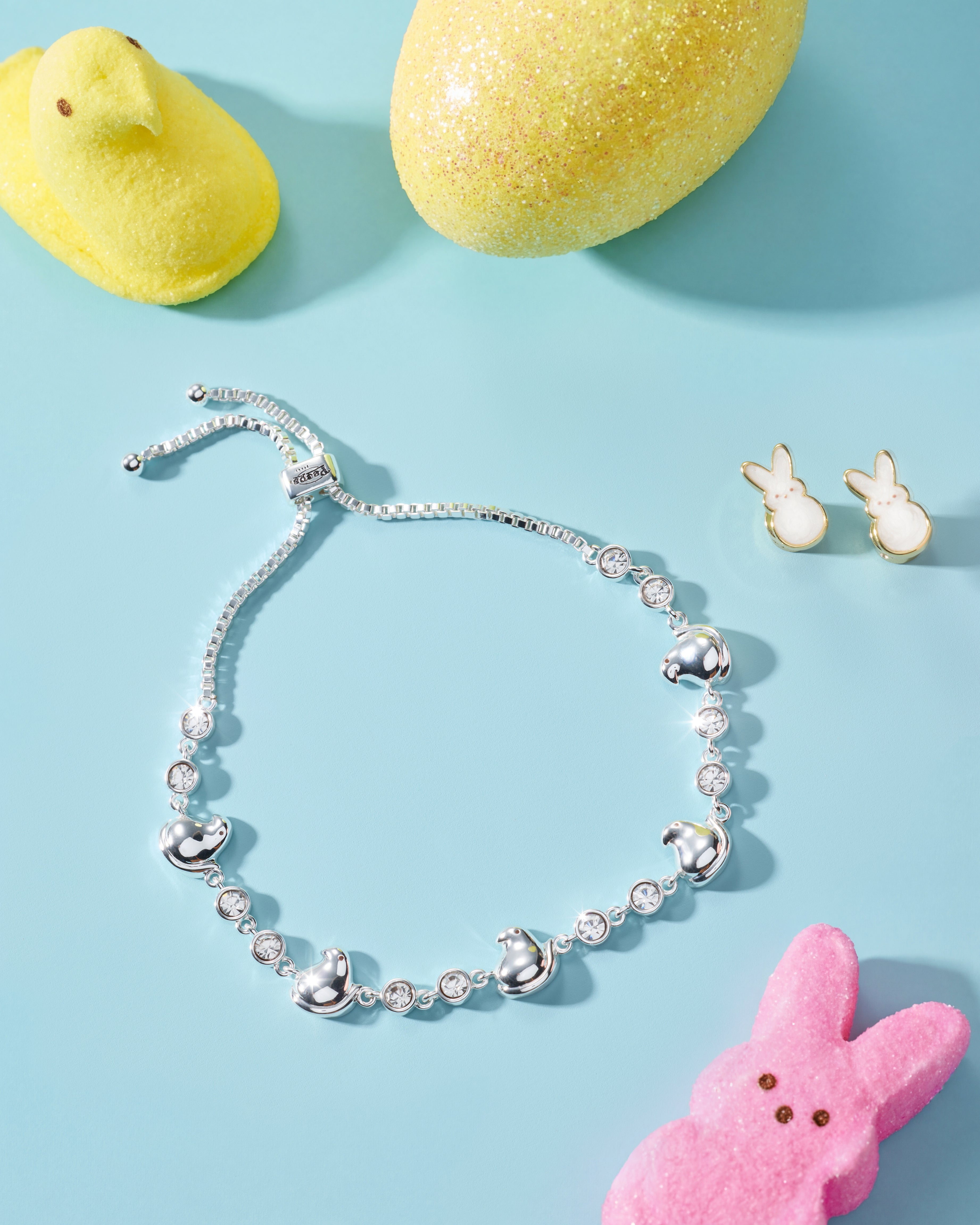 PEEPS® White Pearlized Bunny Studs