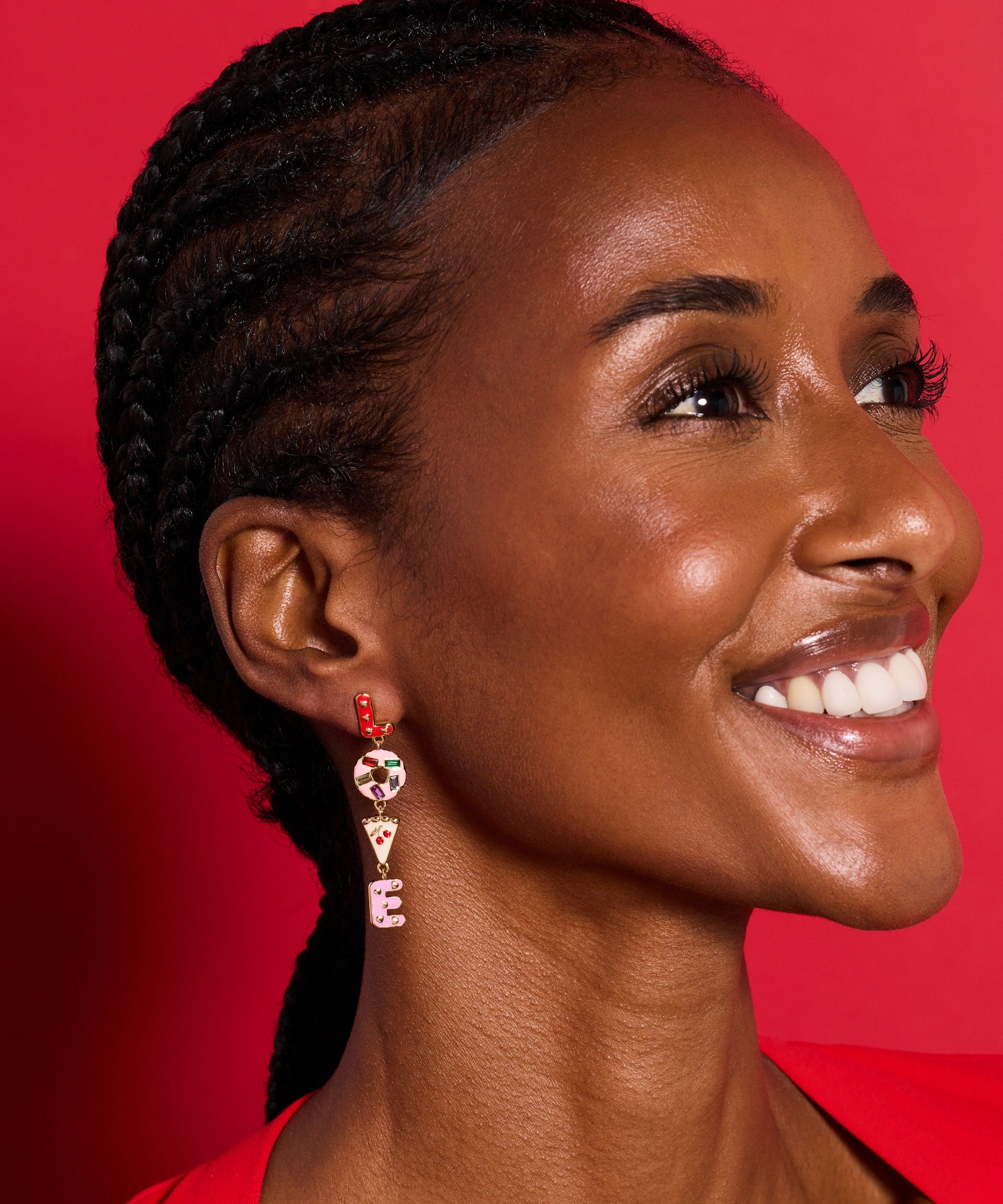 Sweet Shop 'Love' Linear Drop Statement Earrings