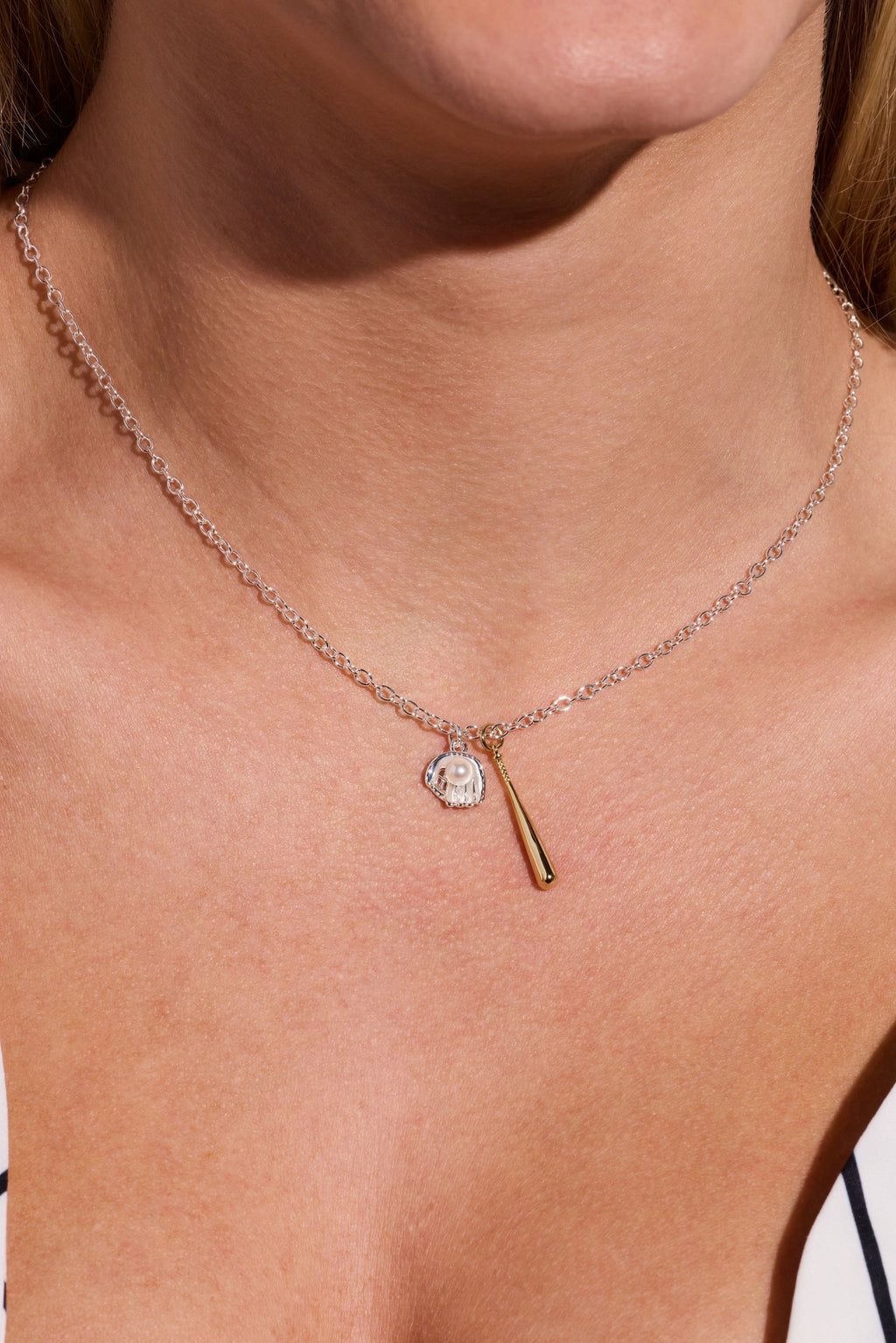Ballgame Duo Charm Pendant Necklace