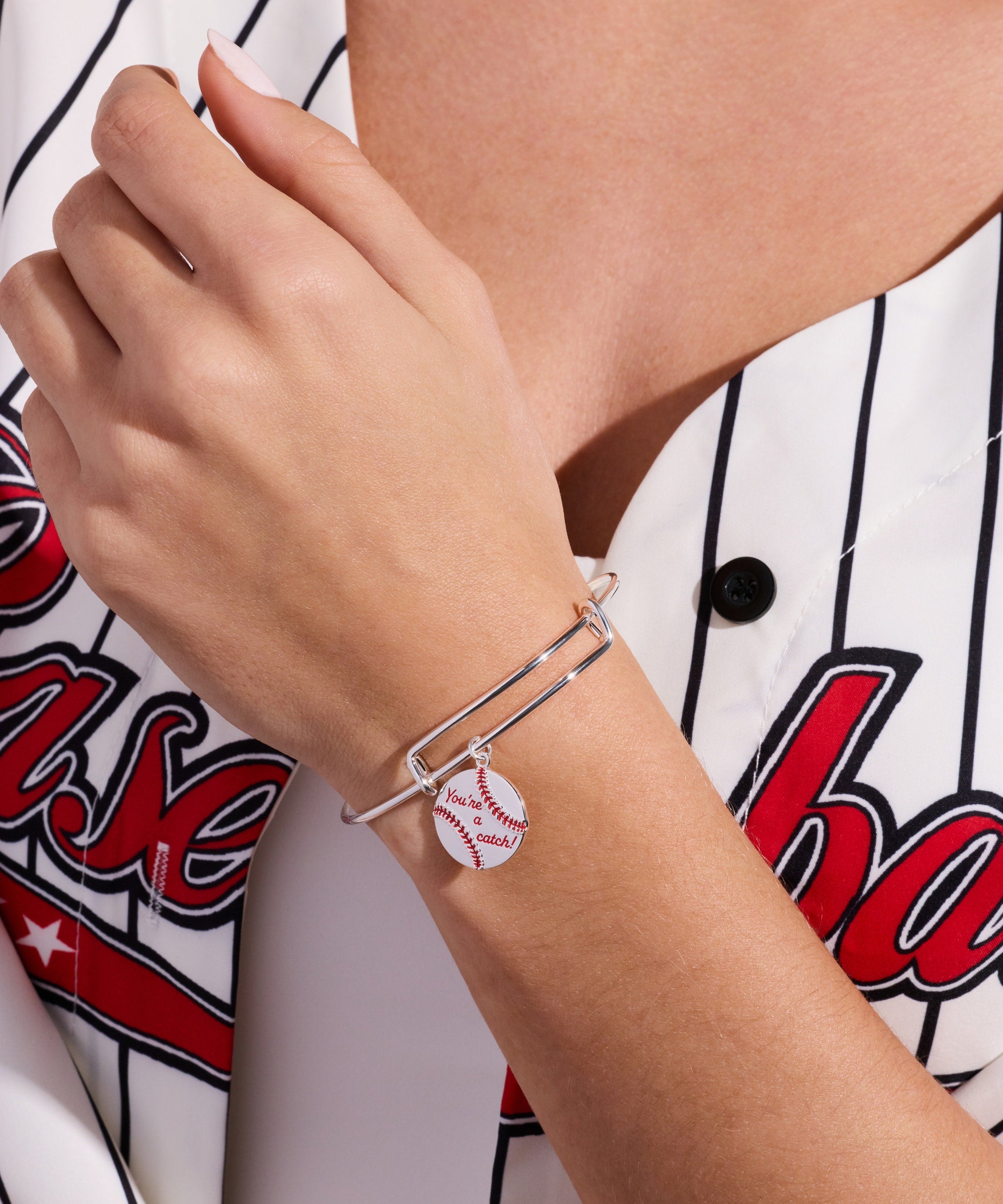 "You're A Catch" Baseball Charm Bangle