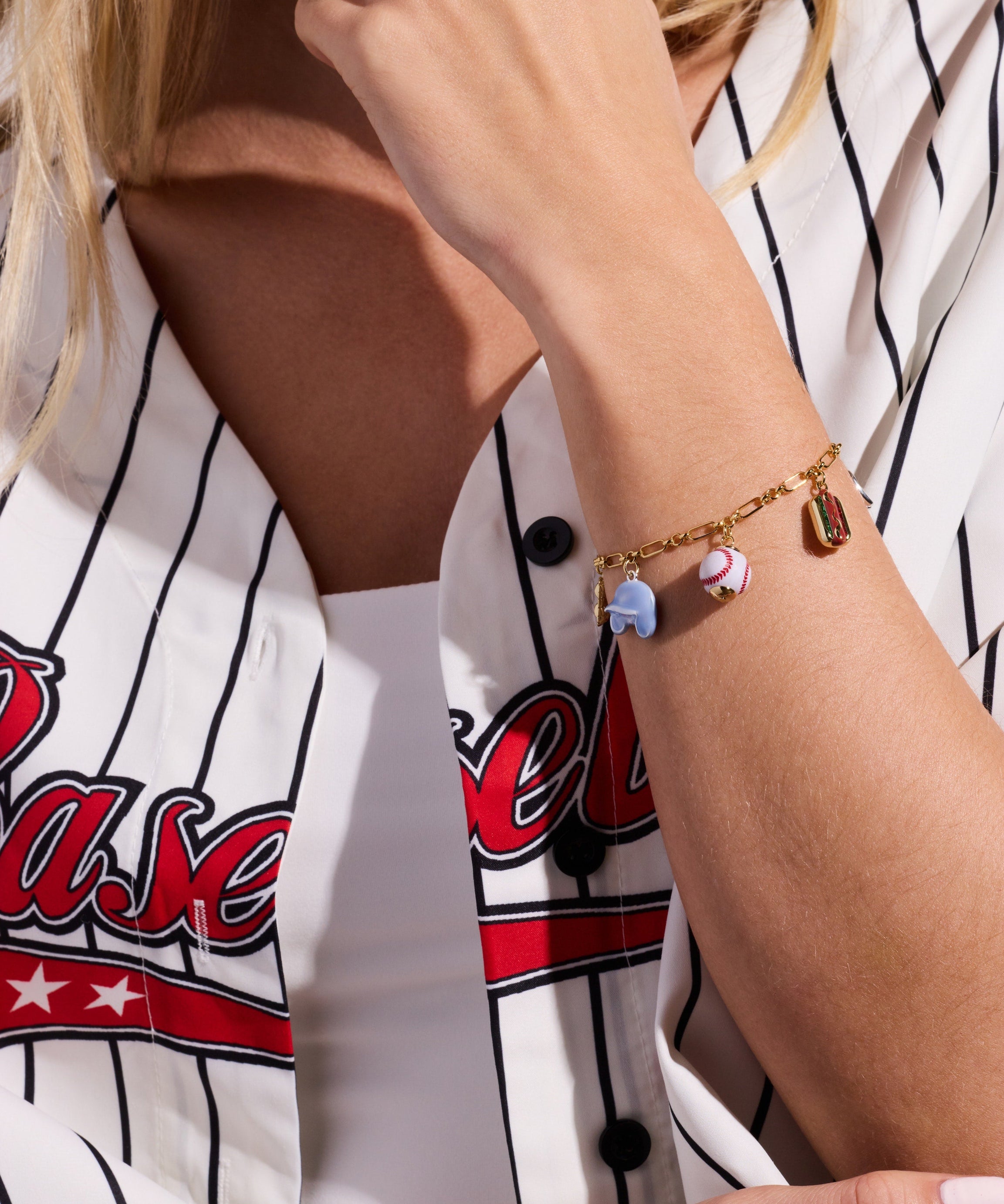 'Take Me Out to the Ballgame' Baseball Charm Bracelet