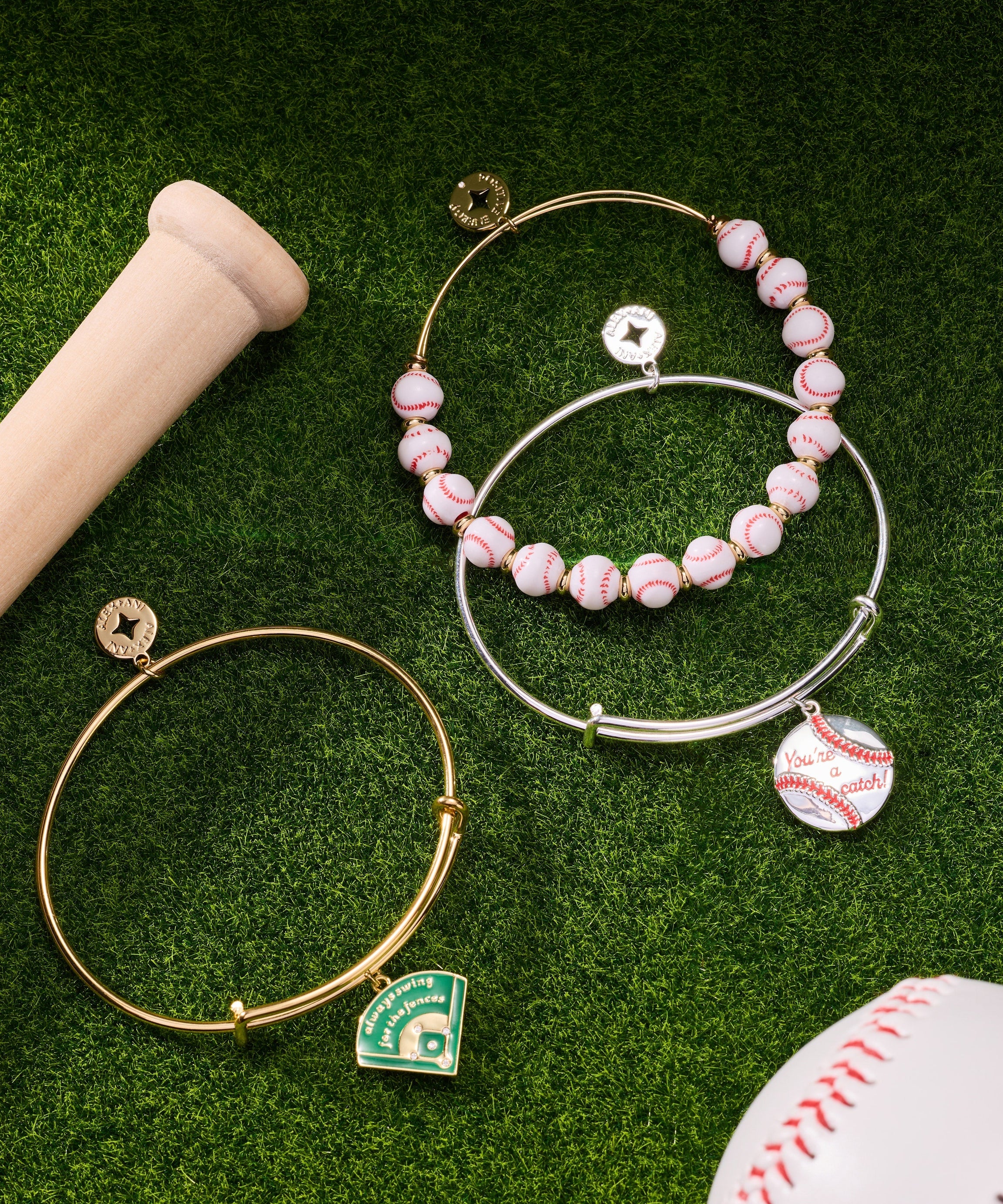 "Always Swing for the Fences" Charm Bangle