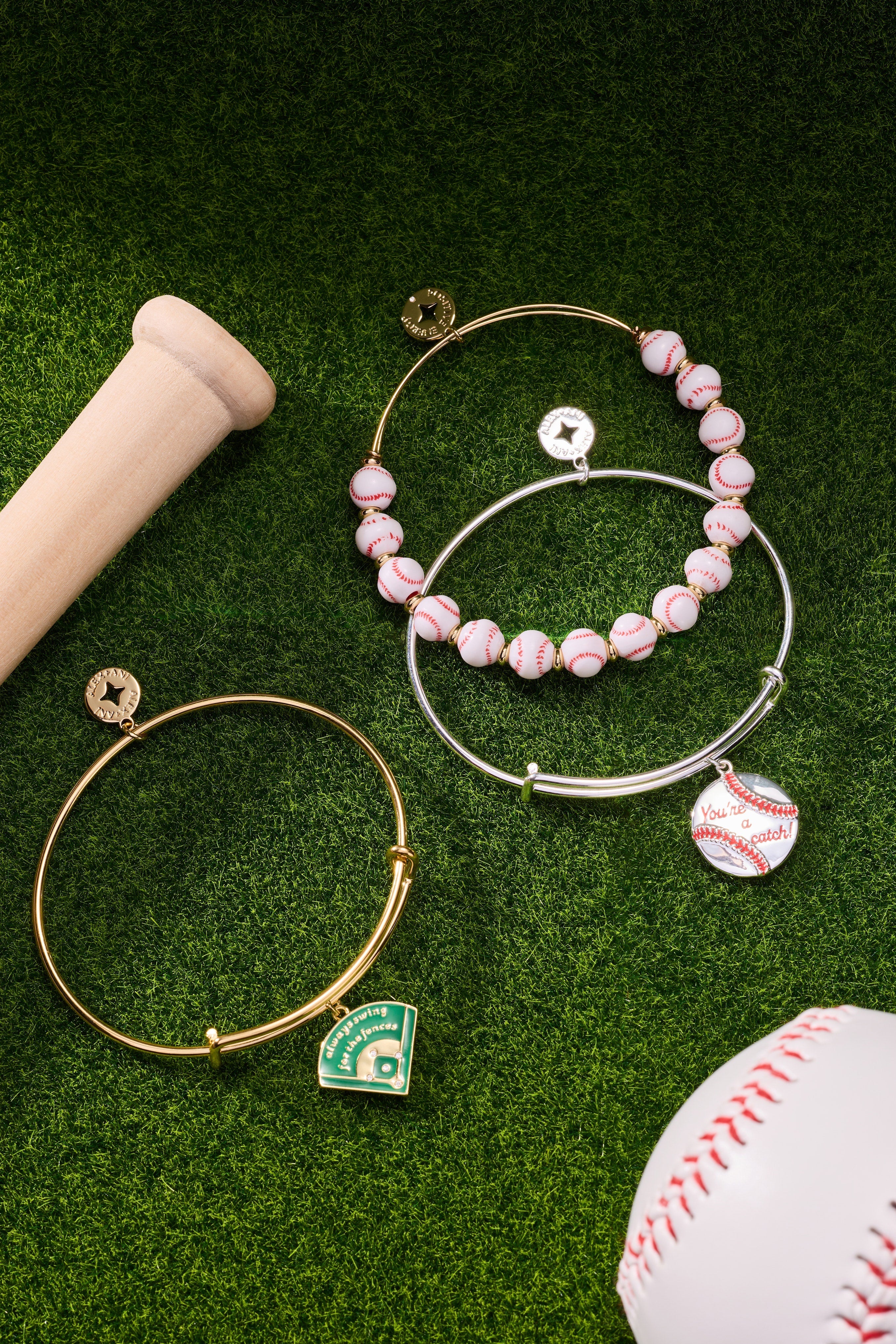 Baseball Beaded Bangle