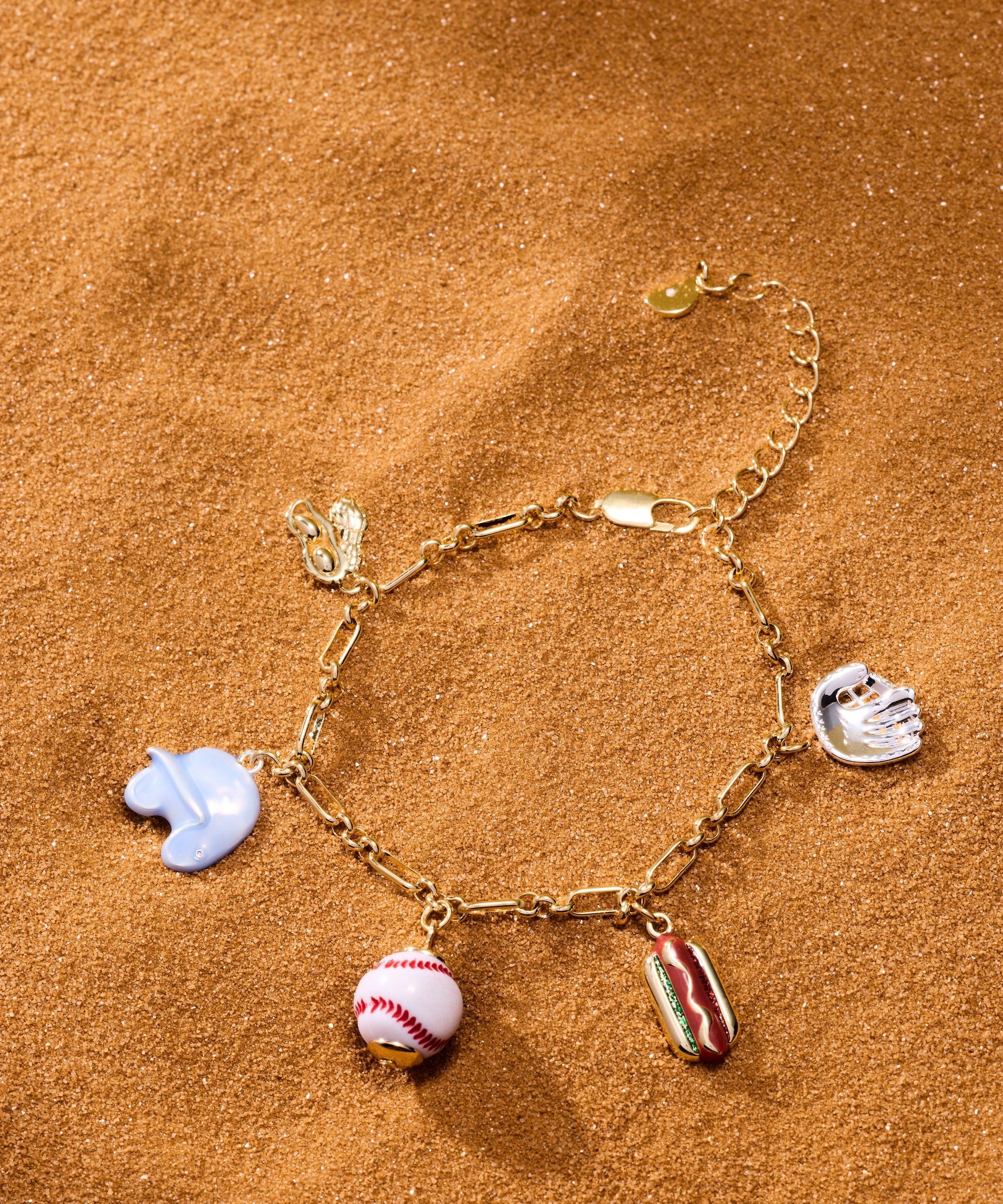 'Take Me Out to the Ballgame' Baseball Charm Bracelet