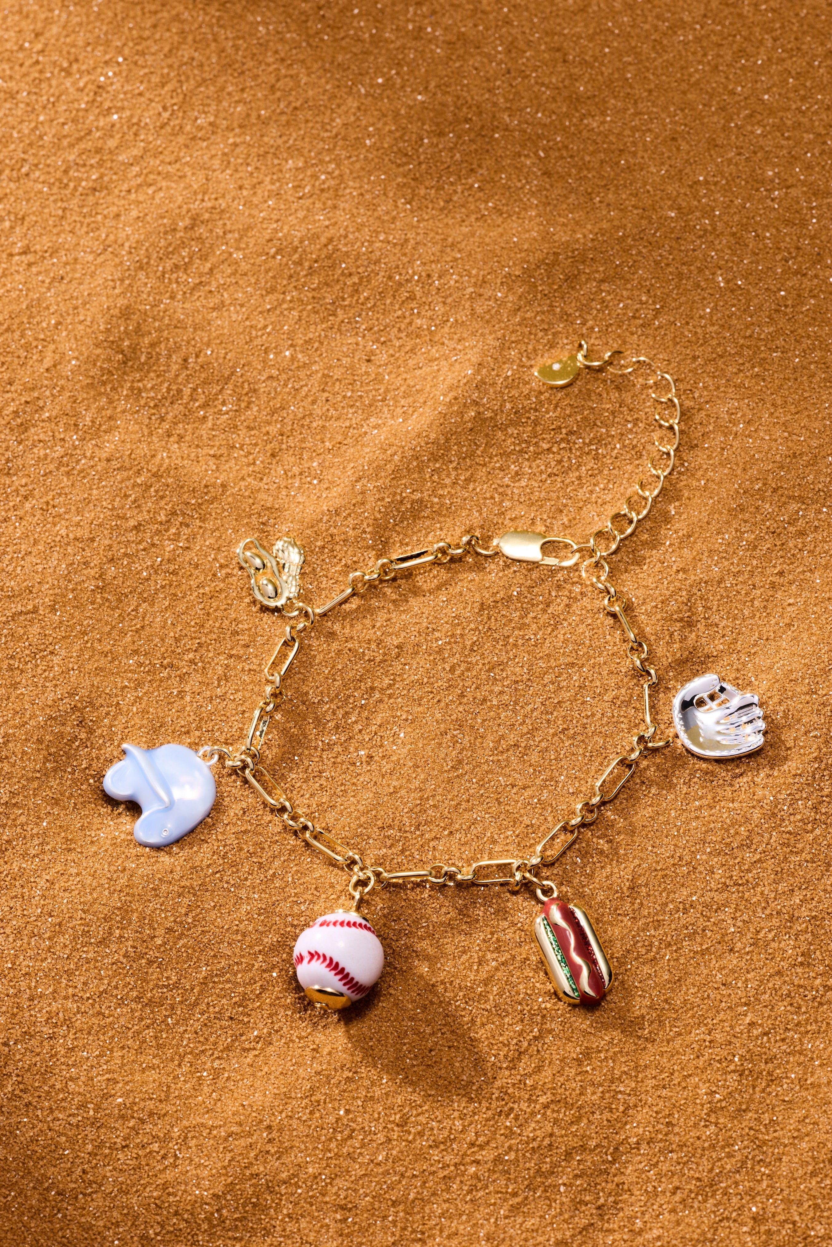 'Take Me Out to the Ballgame' Baseball Charm Bracelet