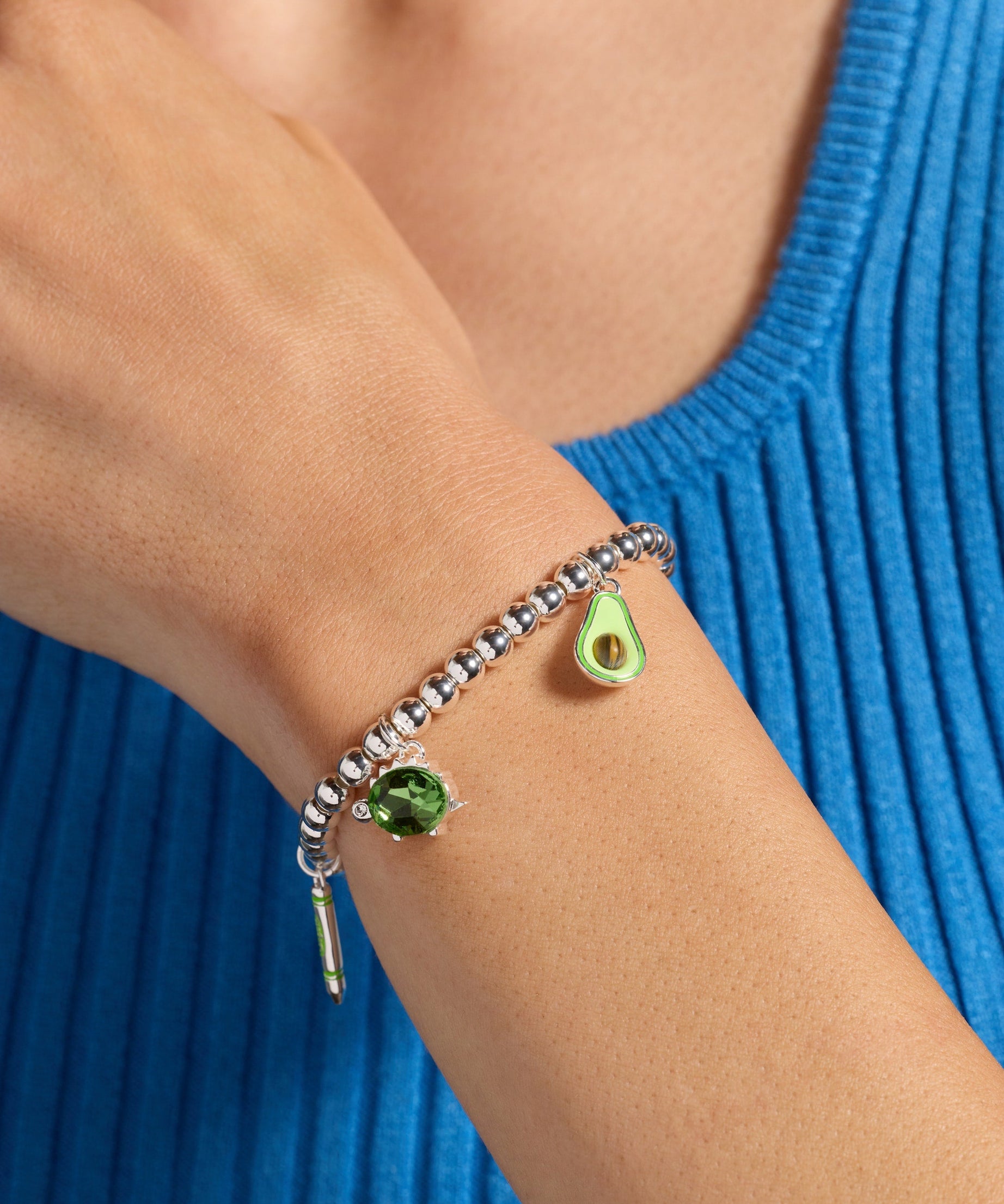 Crayola Fan Favorites Forest Green Charm Stretch Bracelet