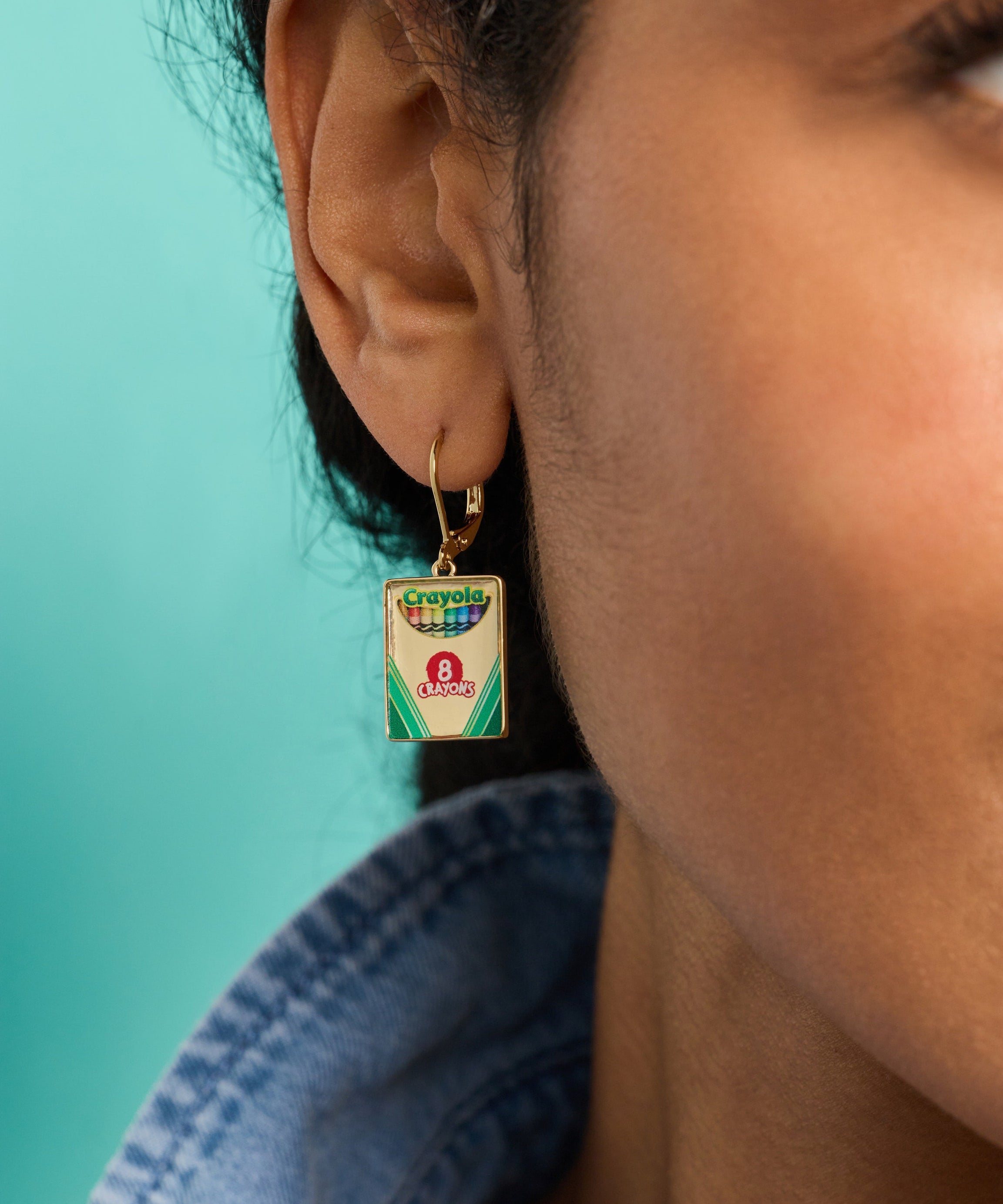 Crayola 'To Teach Is To Color A Life Forever' Crayon Box Earrings