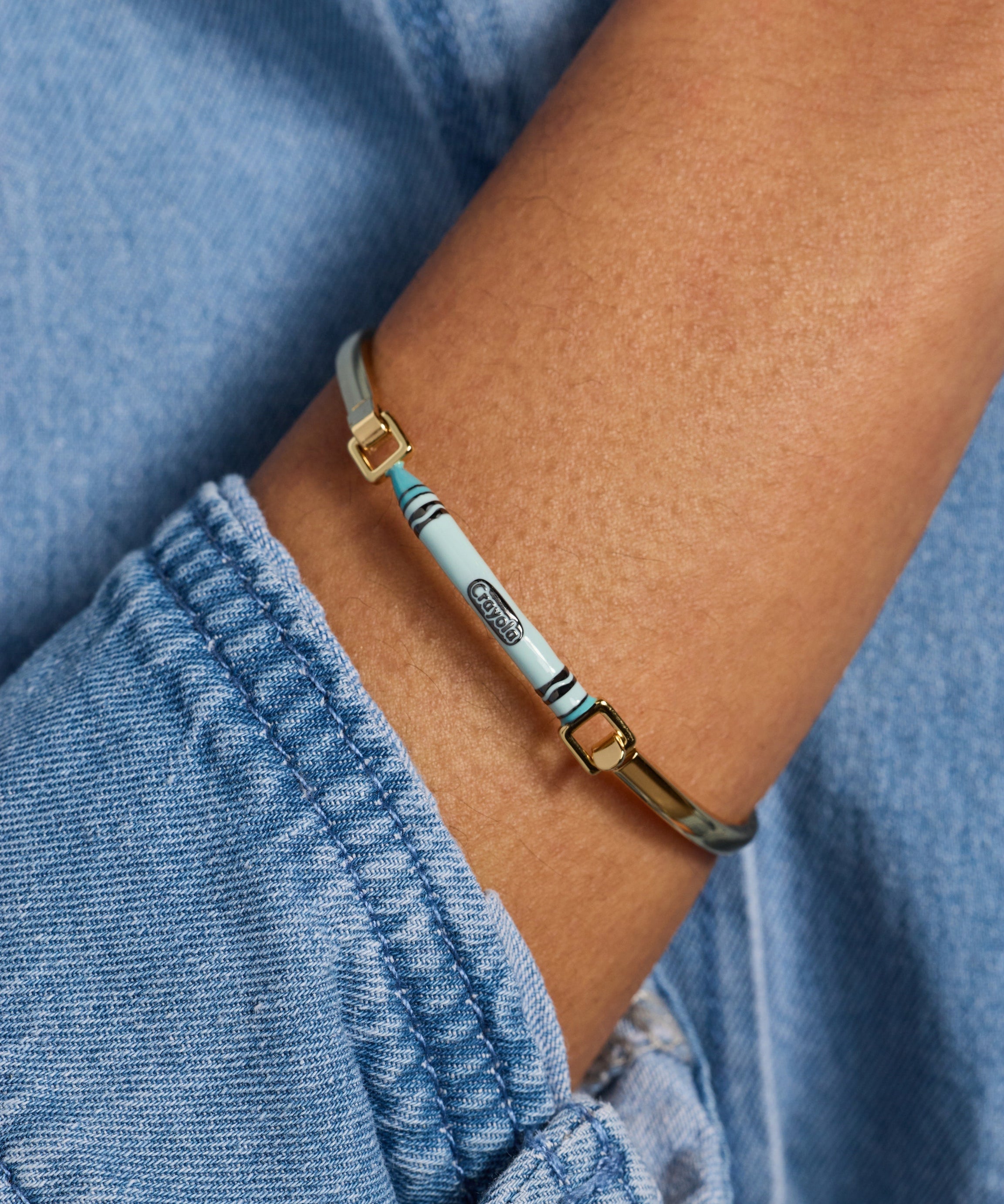Crayola Robin's Egg Blue Crayon Tension Bangle