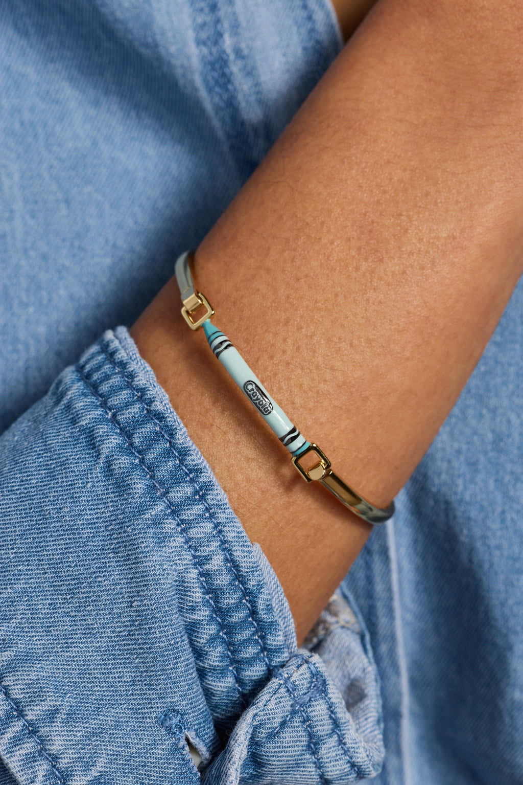 Crayola Robin's Egg Blue Crayon Tension Bangle