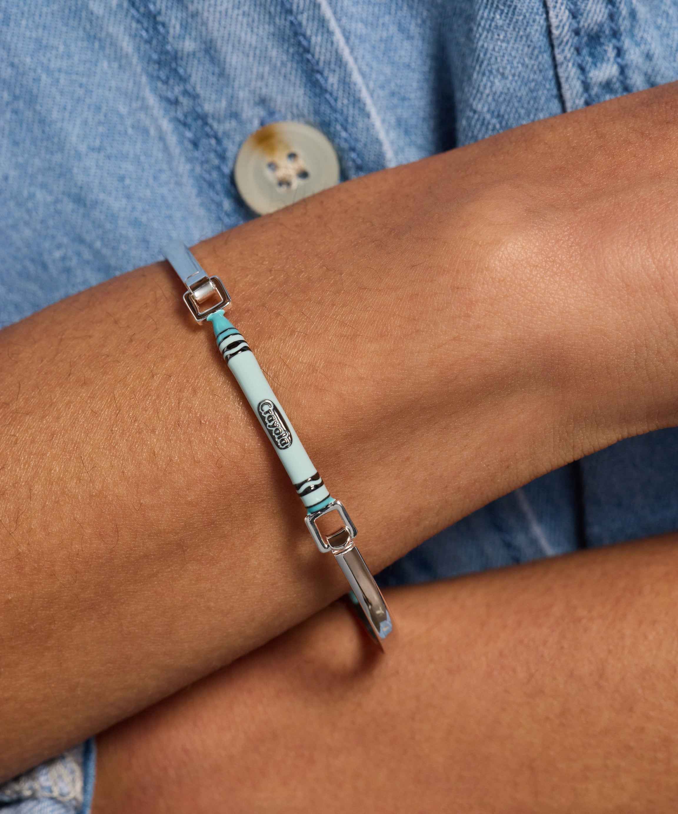 Crayola Robin's Egg Blue Crayon Tension Bangle