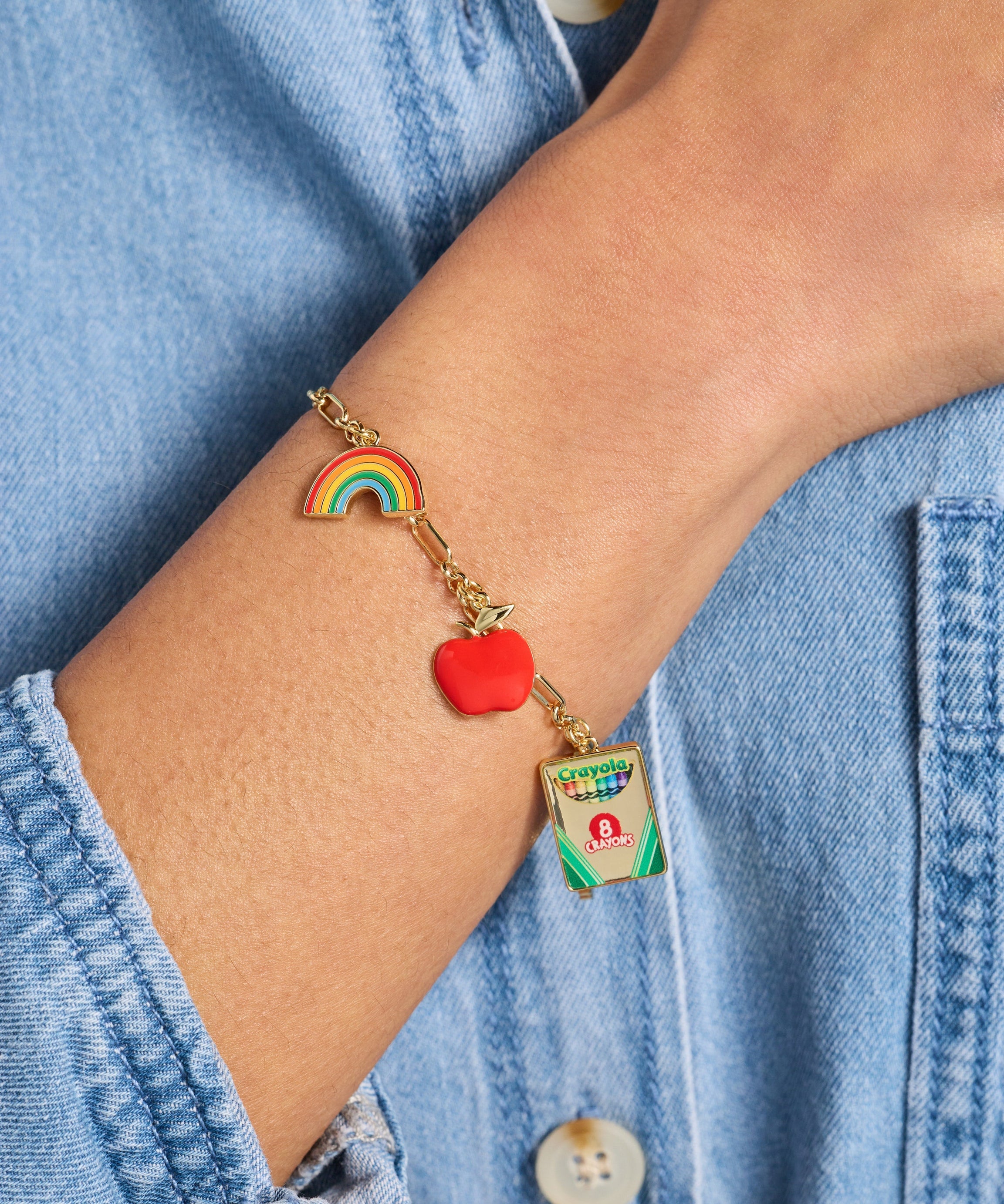 Crayola 'Teaching Is A Work Of Heart' Toggle Bracelet