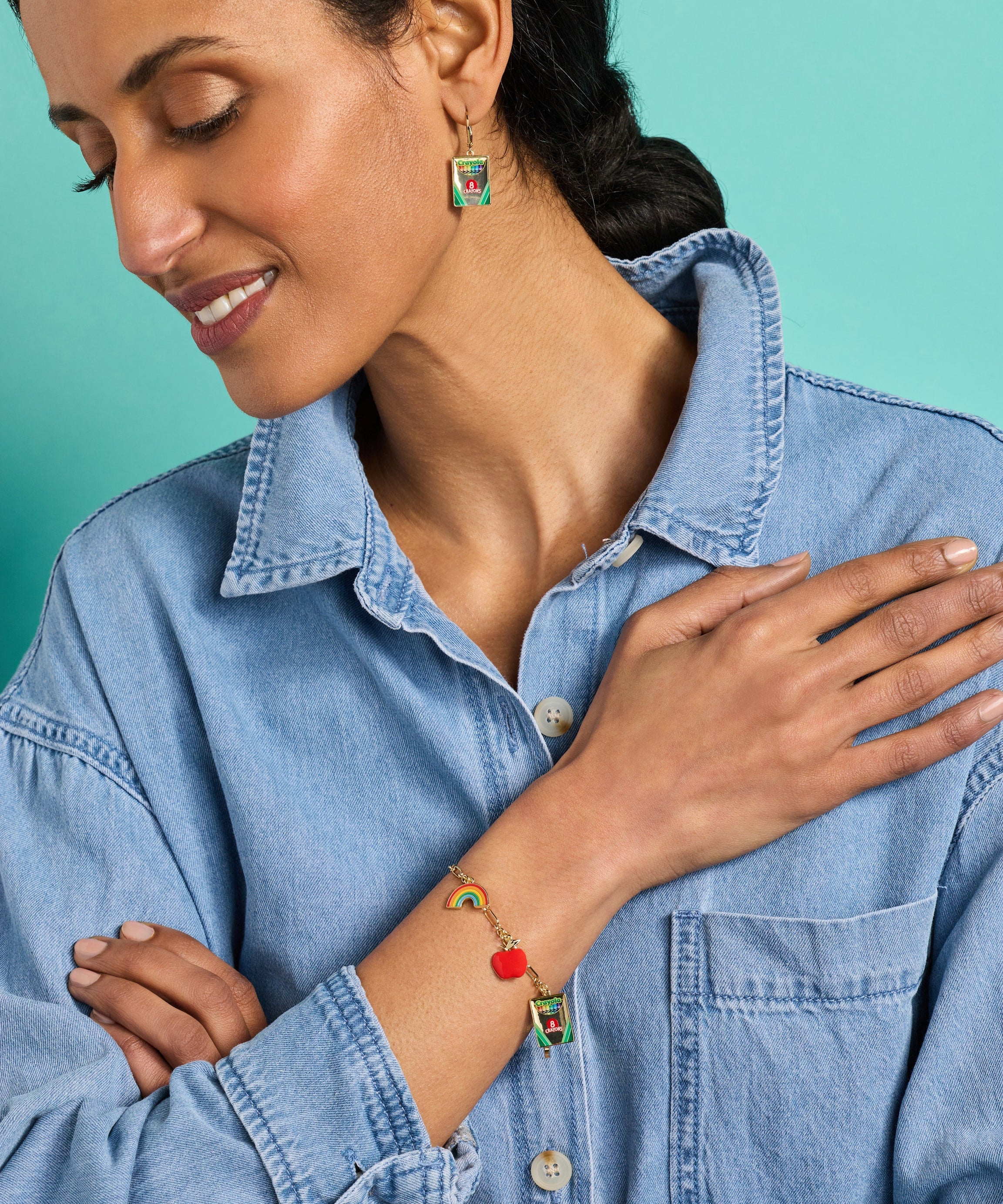 Crayola 'Teaching Is A Work Of Heart' Toggle Bracelet