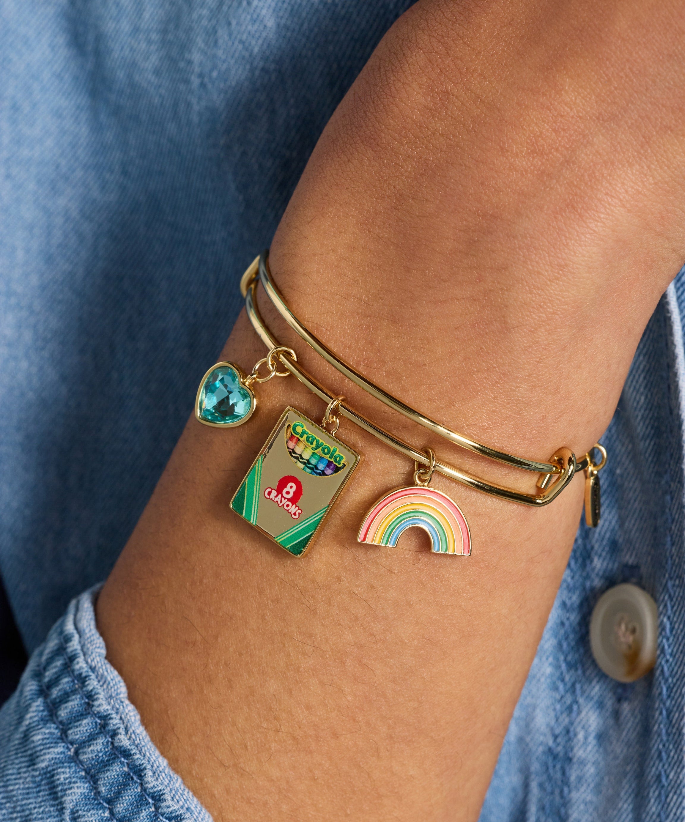 Crayola 'To Teach Is To Color A Life Forever' Multi Charm Bangle