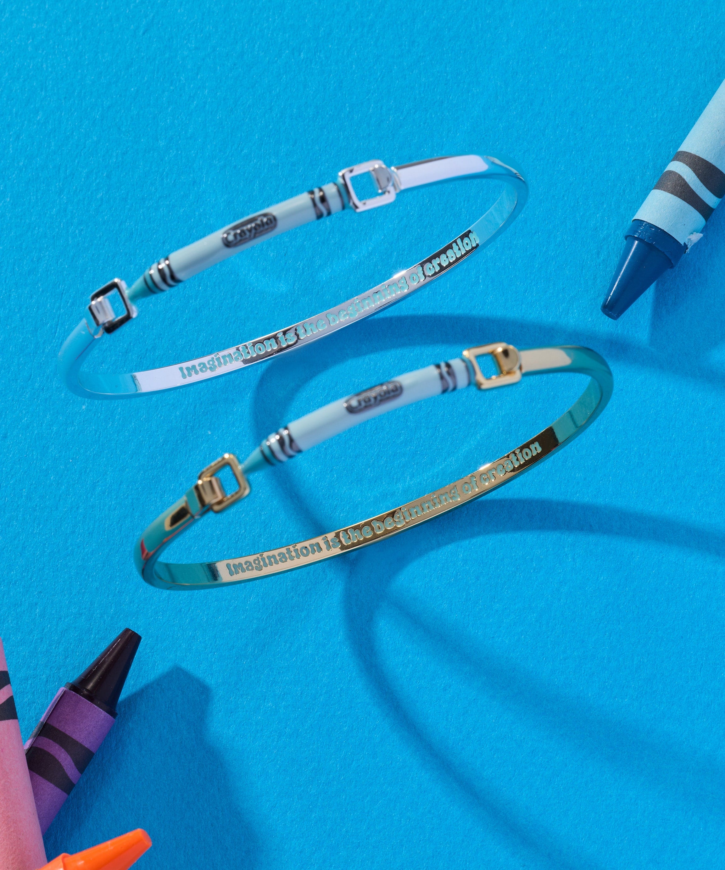 Crayola Robin's Egg Blue Crayon Tension Bangle