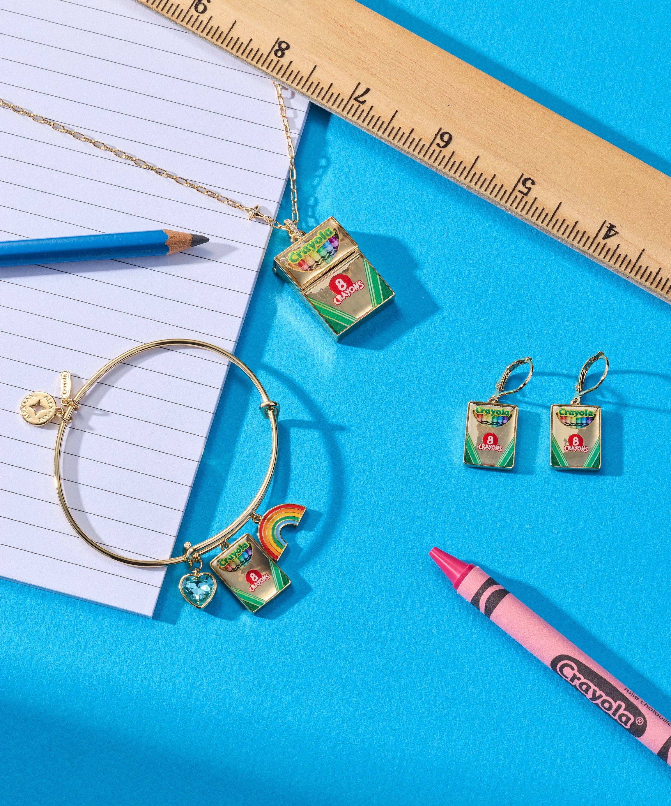 Crayola 'To Teach Is To Color A Life Forever' Crayon Box Earrings
