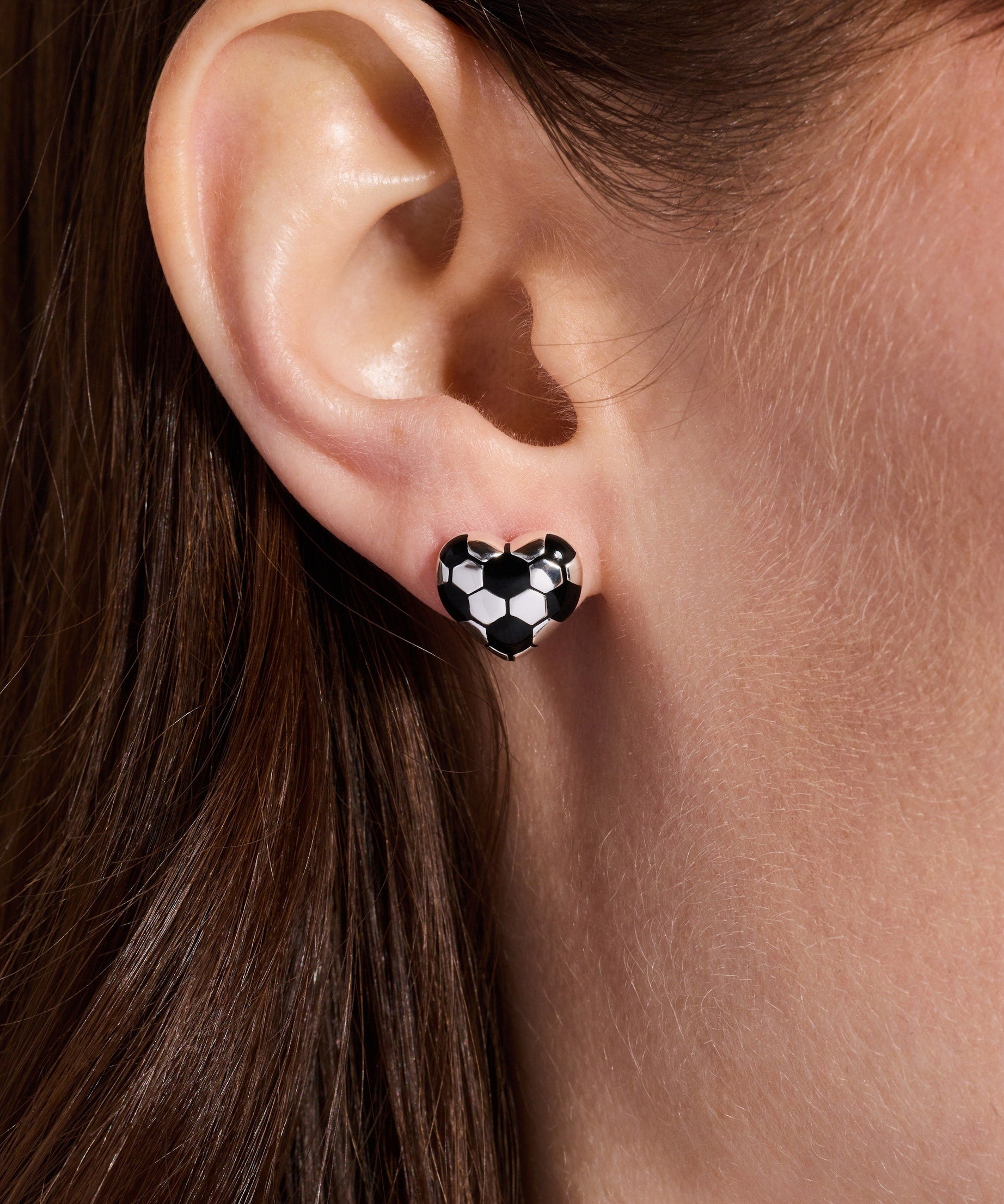 Soccer Heart Stud Earrings