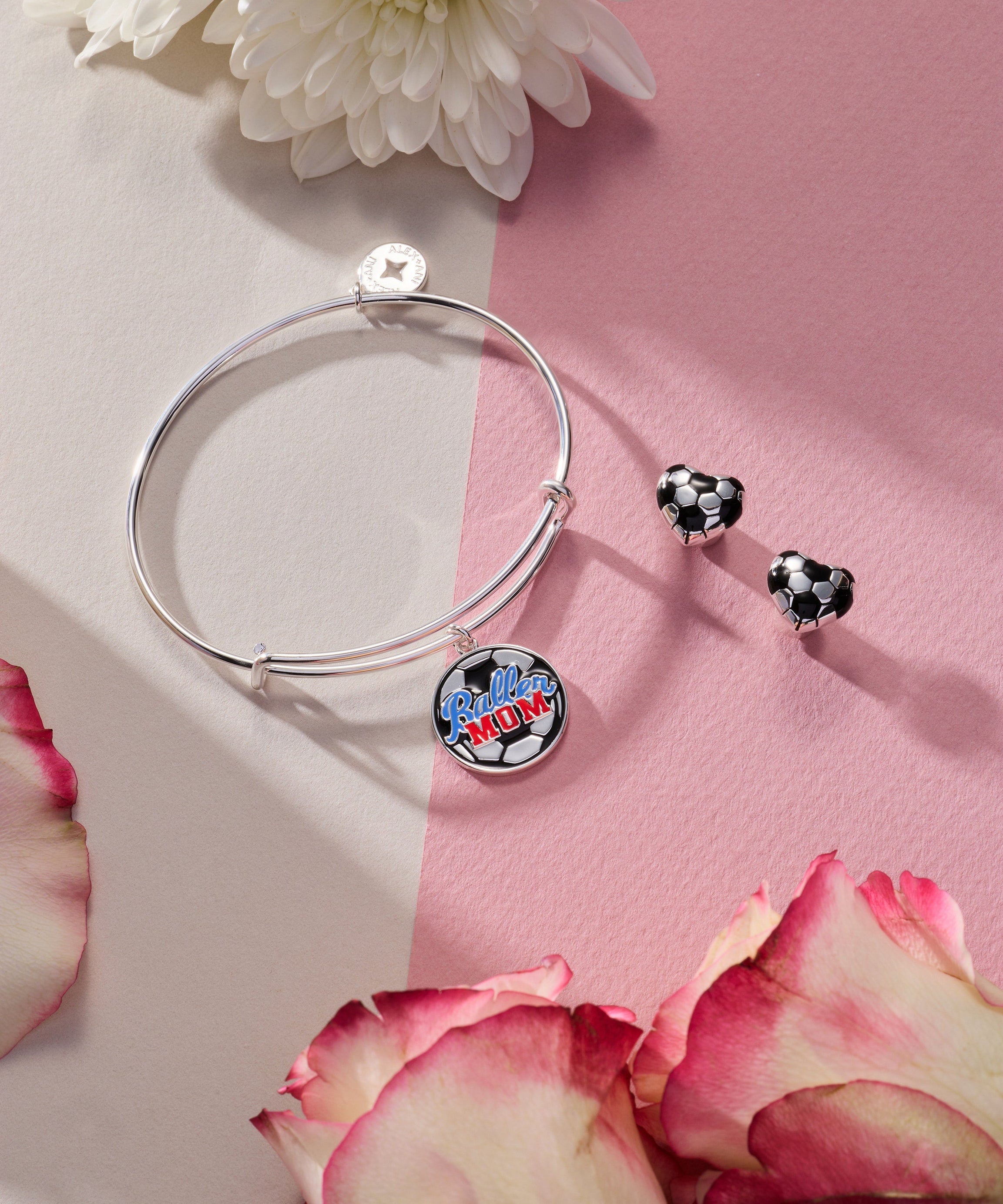 Soccer Heart Stud Earrings