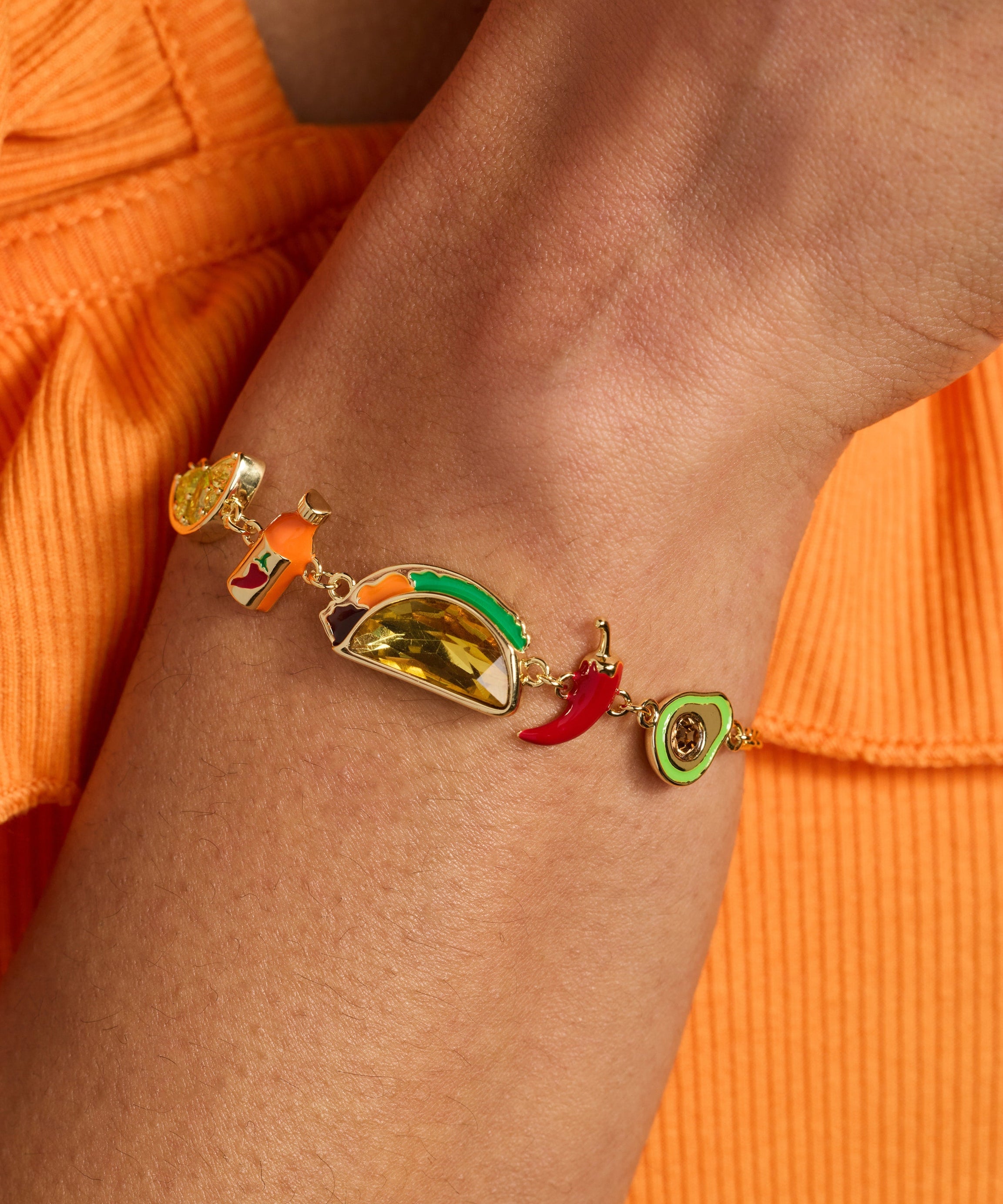 Taco Inline Charm Bracelet
