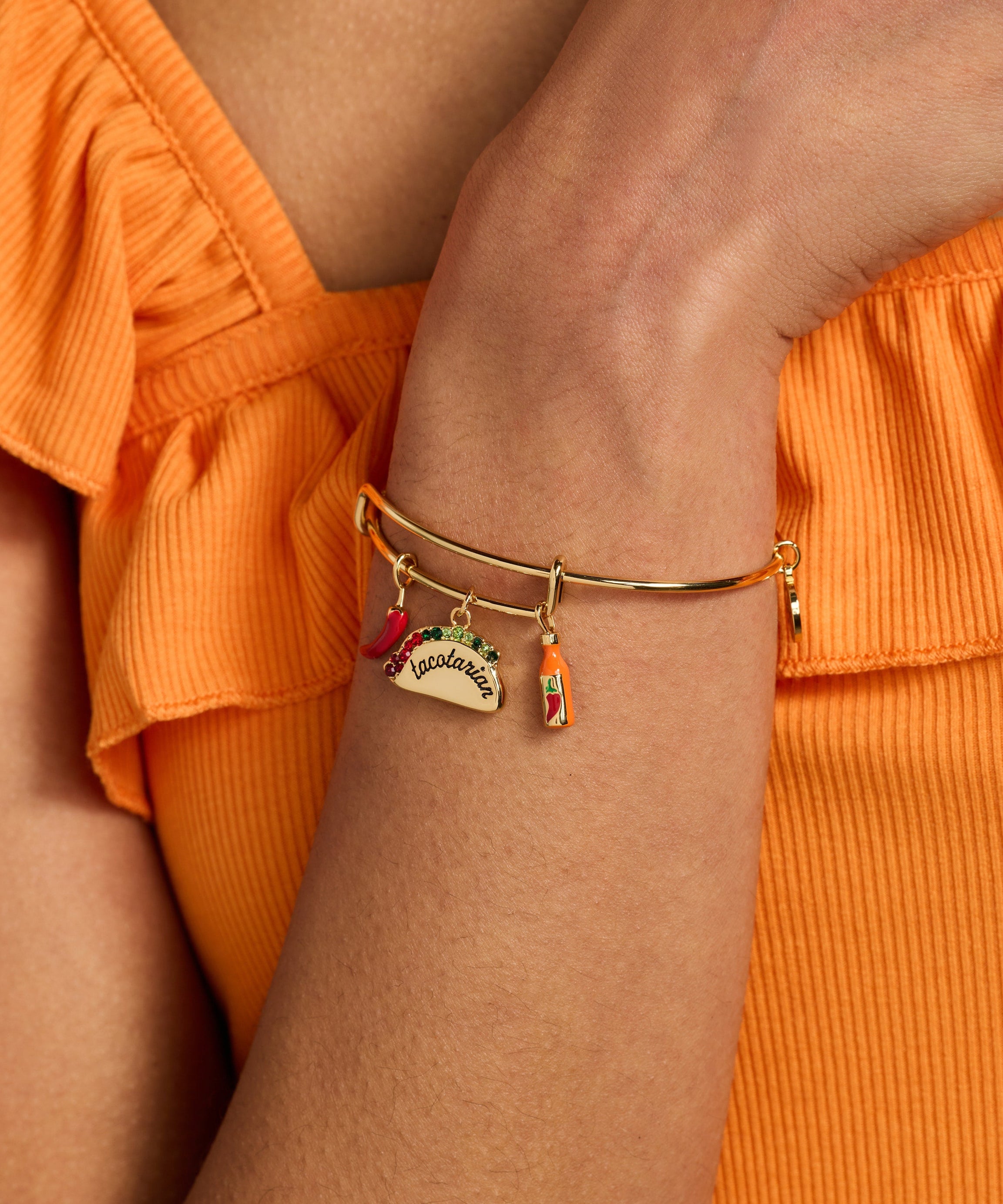 'Tacotarian' Multi Charm Bangle