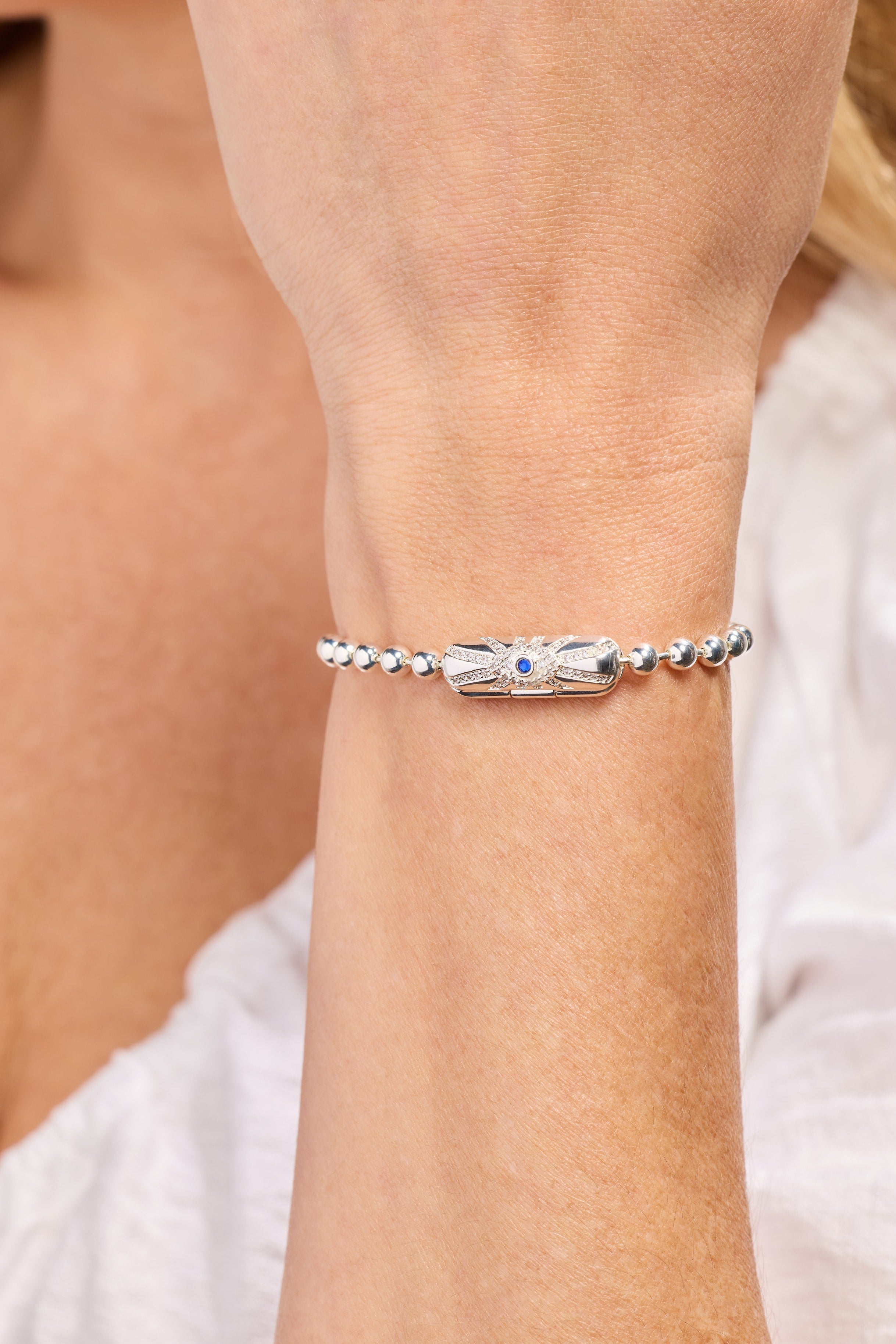 Evil Eye Barrel Closure Bracelet