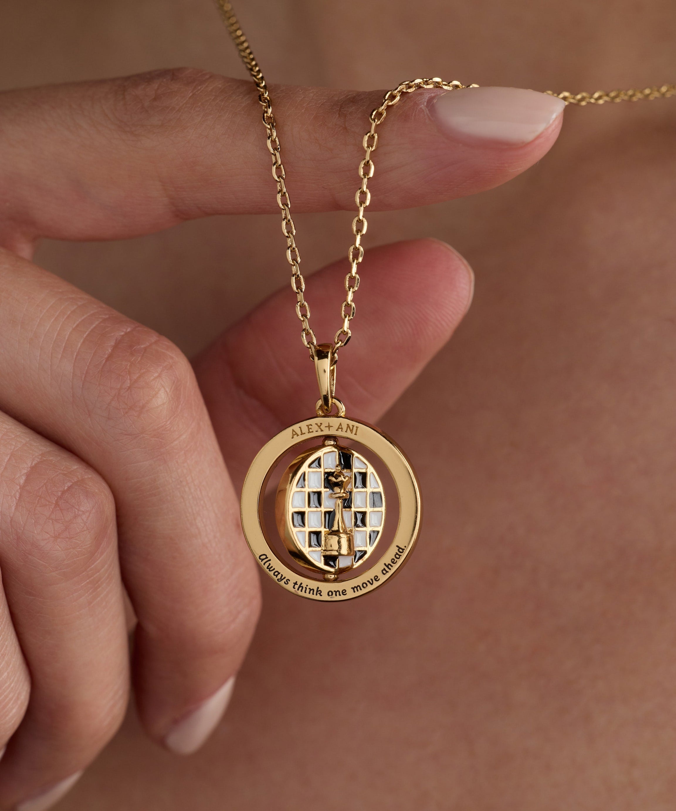 'Always Think One Move Ahead' Chess Spinner Pendant