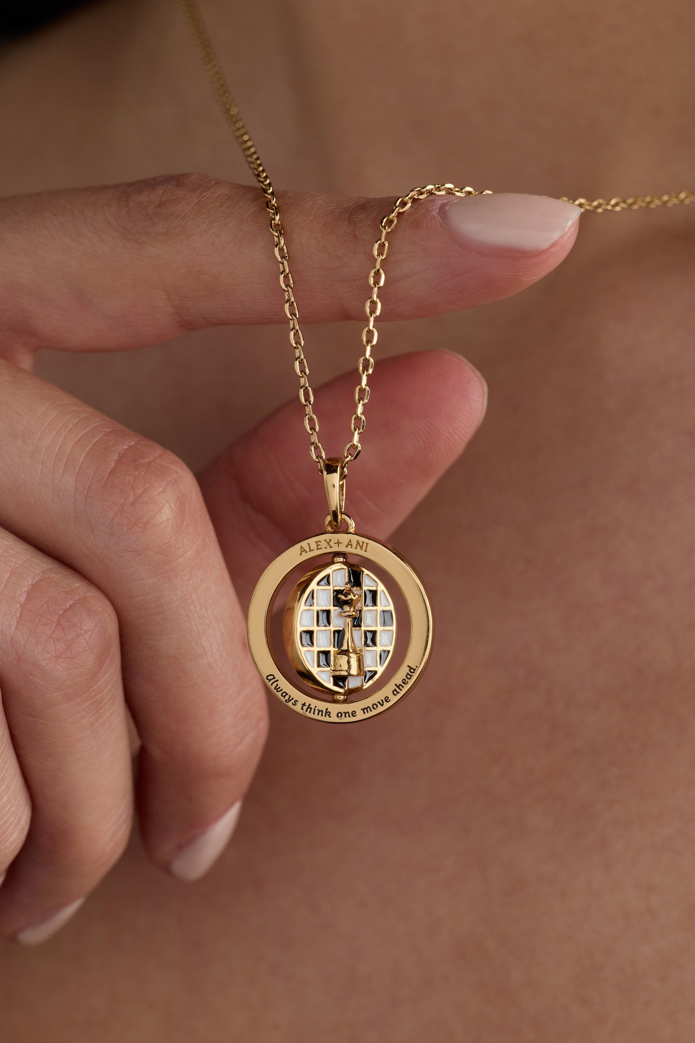 'Always Think One Move Ahead' Chess Spinner Pendant