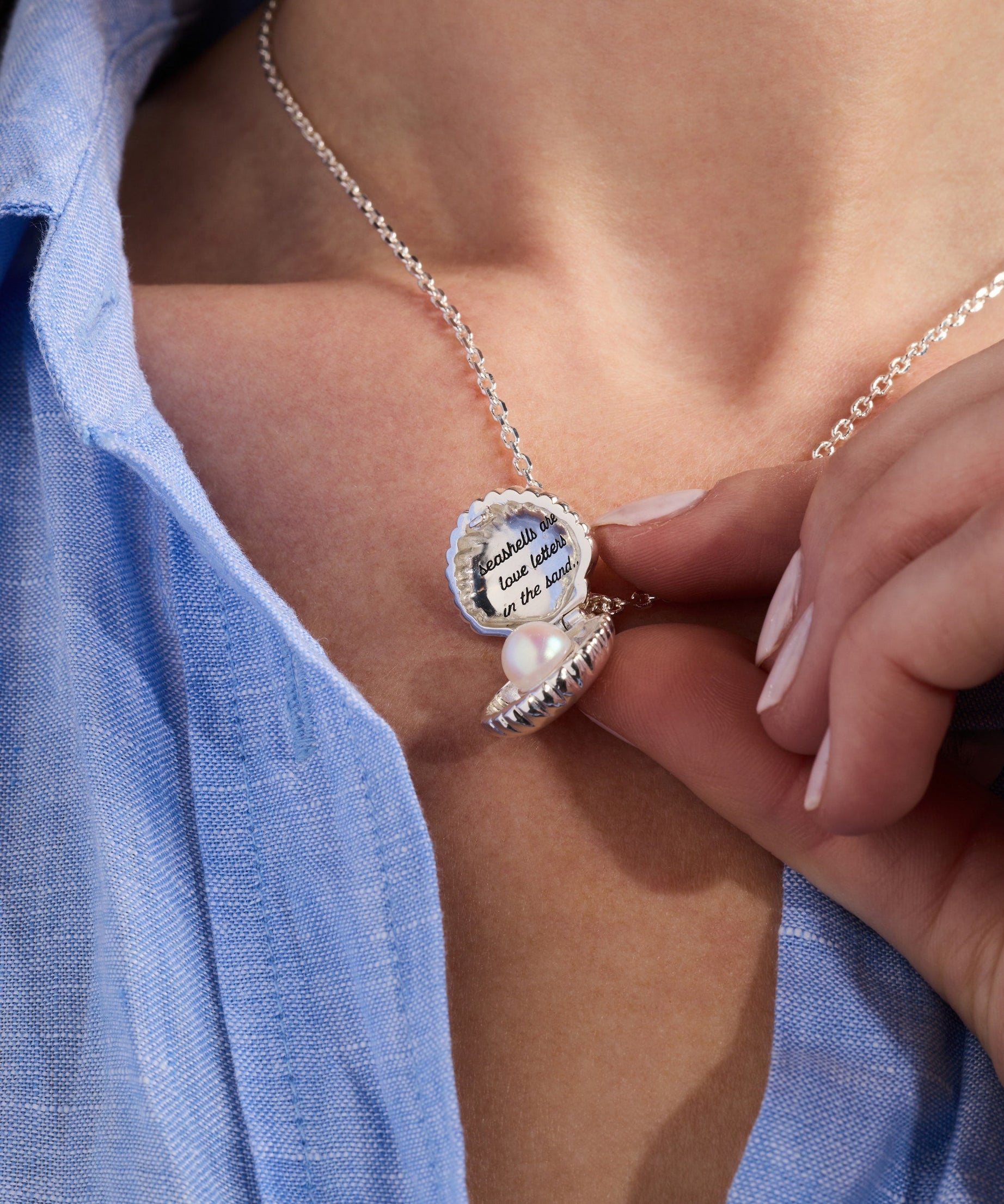 Salt + Sea 'Seashells Are Love Letters In The Sand' Seashell Locket Pendant