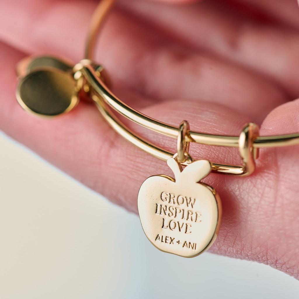 Teacher 'Grow, Inspire, Love' Apple Charm Bangle