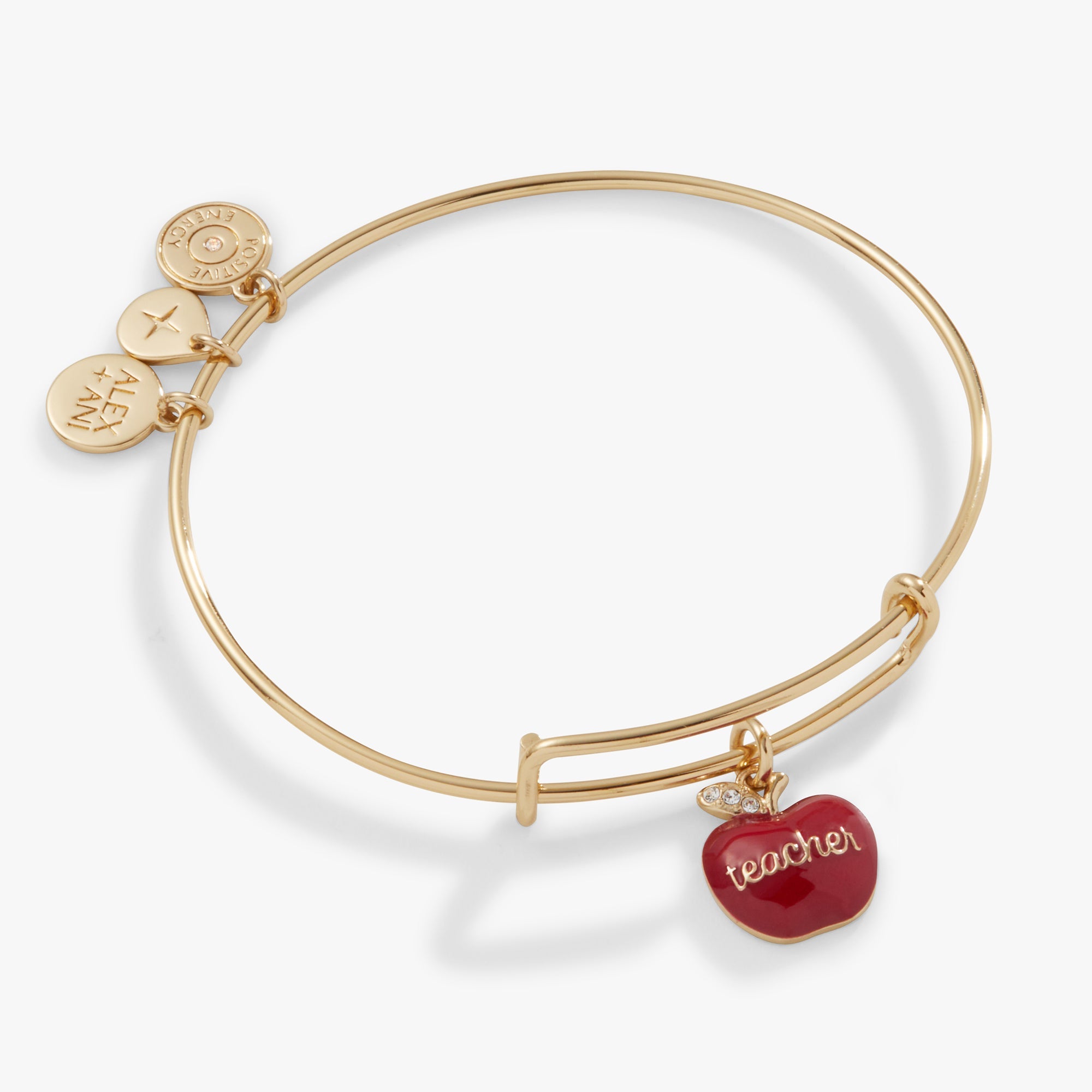 Teacher 'Grow, Inspire, Love' Apple Charm Bangle