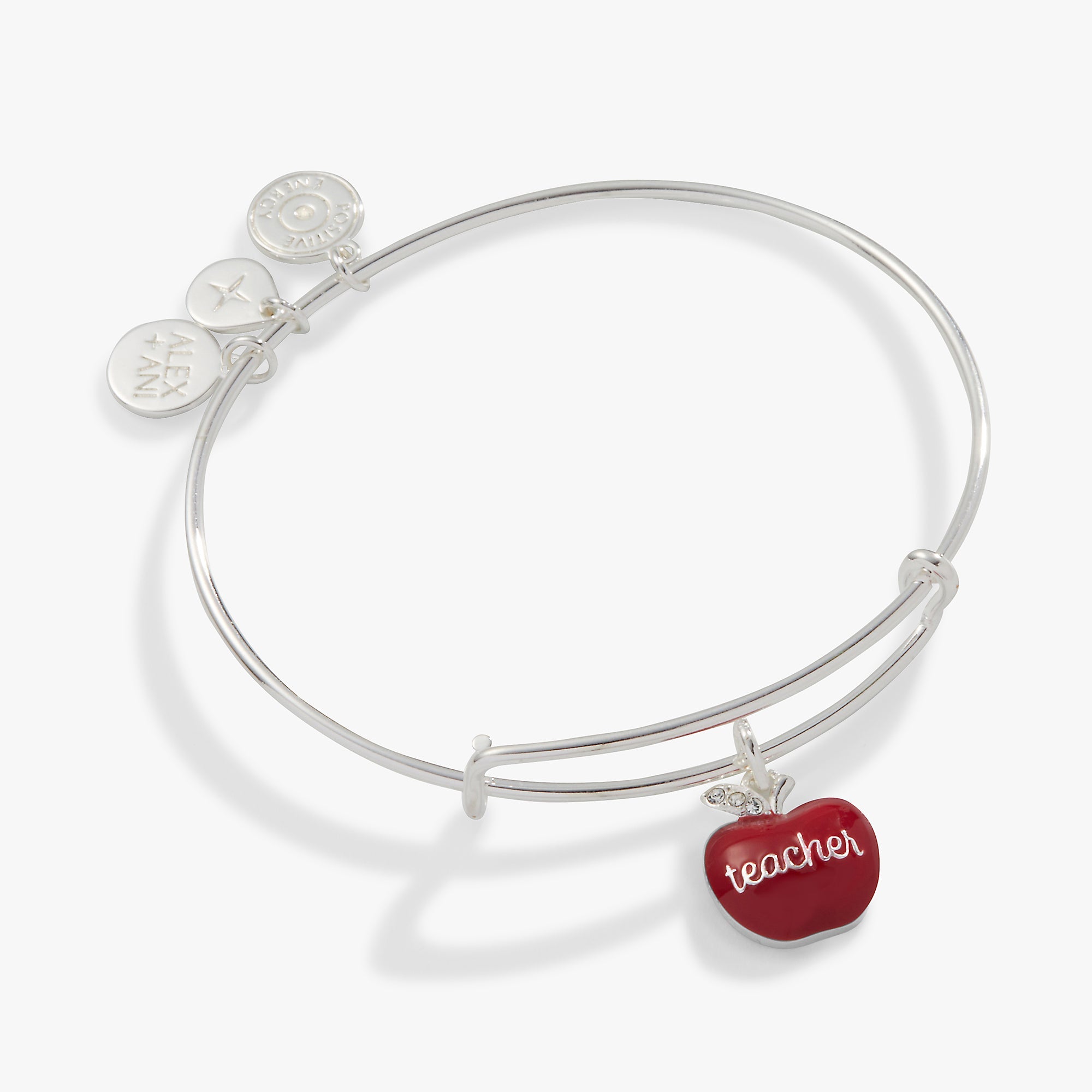 Teacher 'Grow, Inspire, Love' Apple Charm Bangle