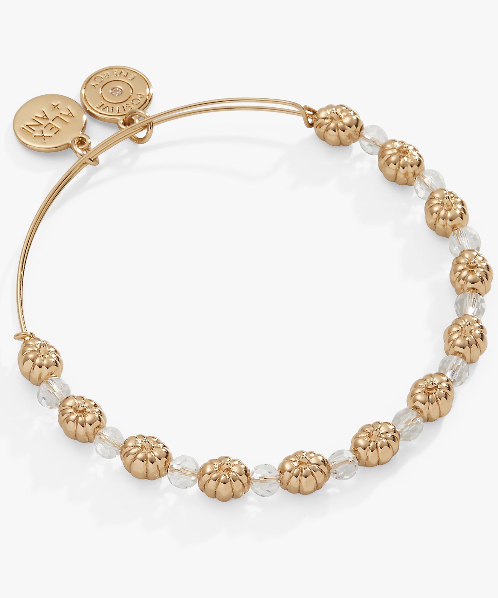 Pumpkin + Crystal Beaded Bangle