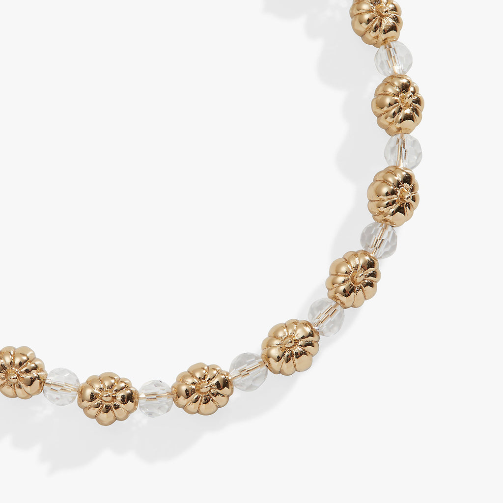 Pumpkin + Crystal Beaded Bangle