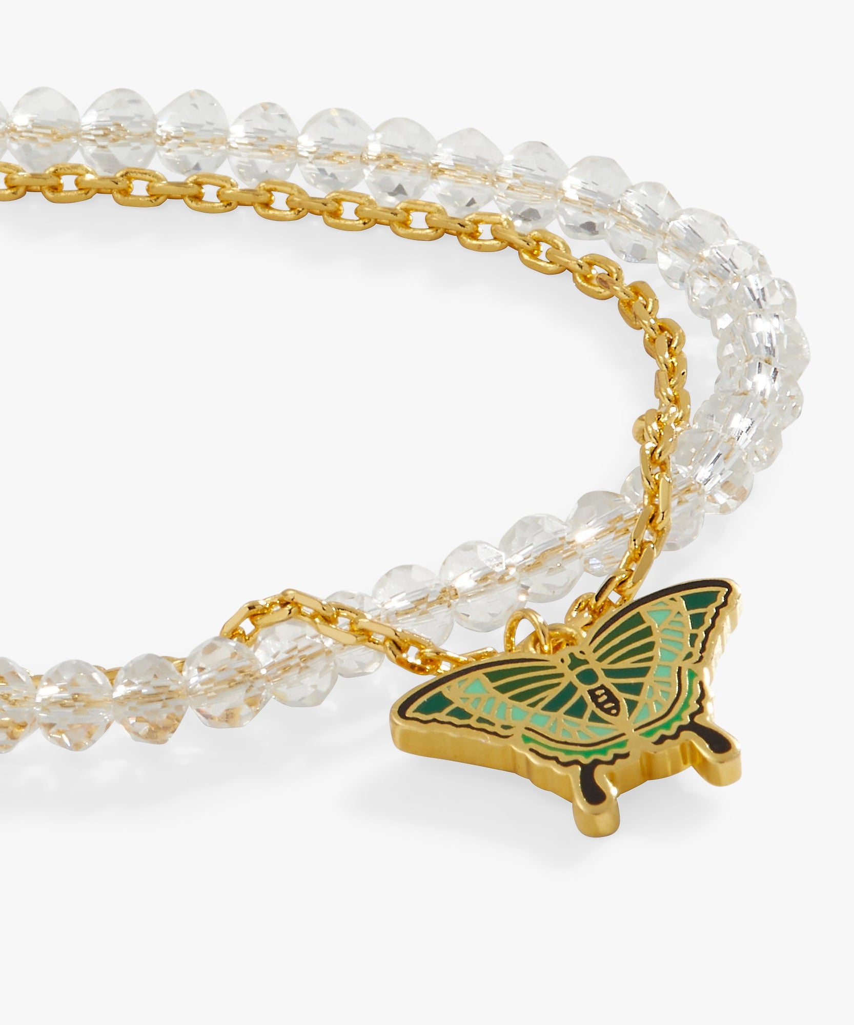 Emerald Swallowtail Butterfly Charm Bracelet